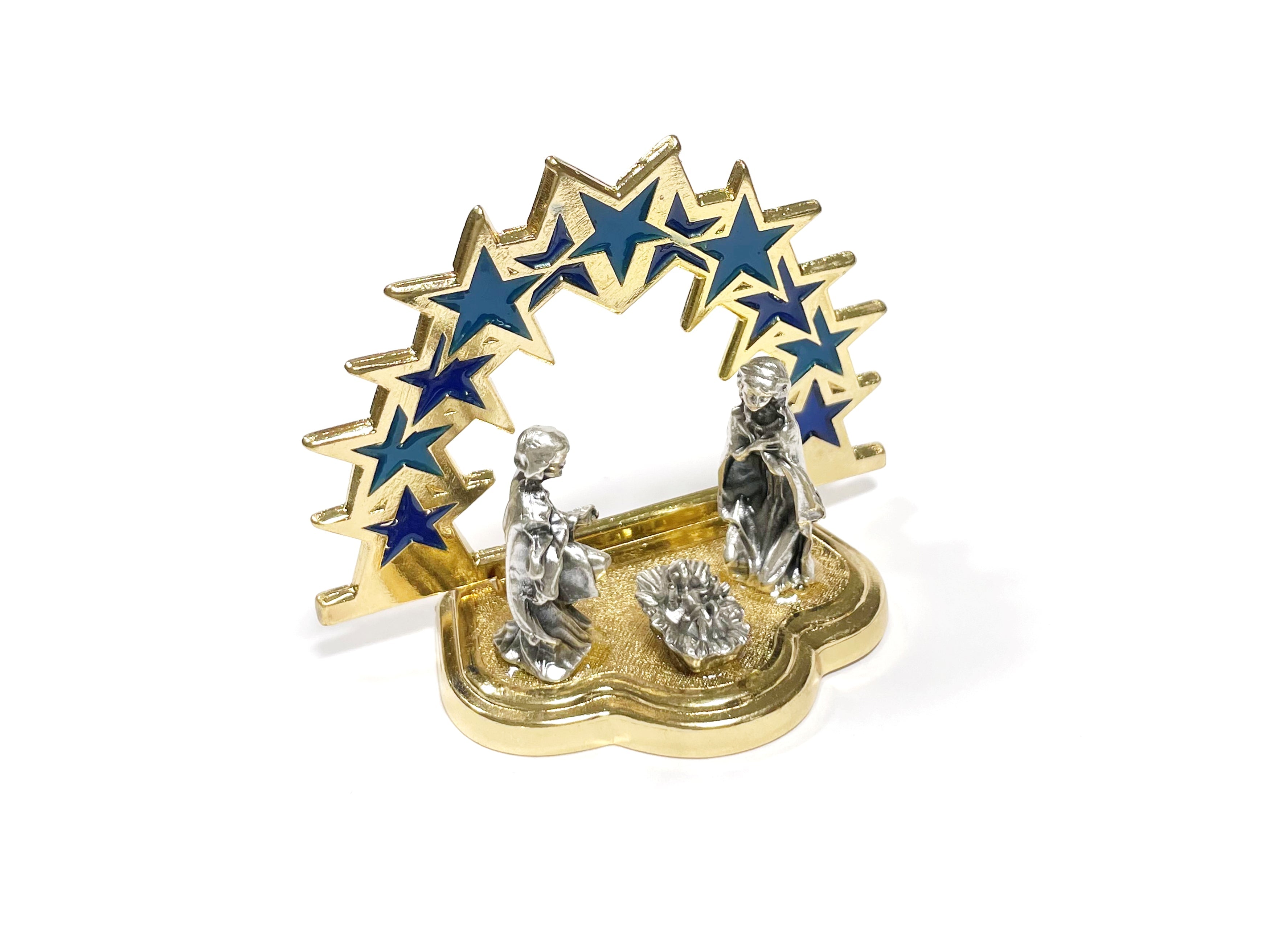 Nativity with Stars arch stained glass style