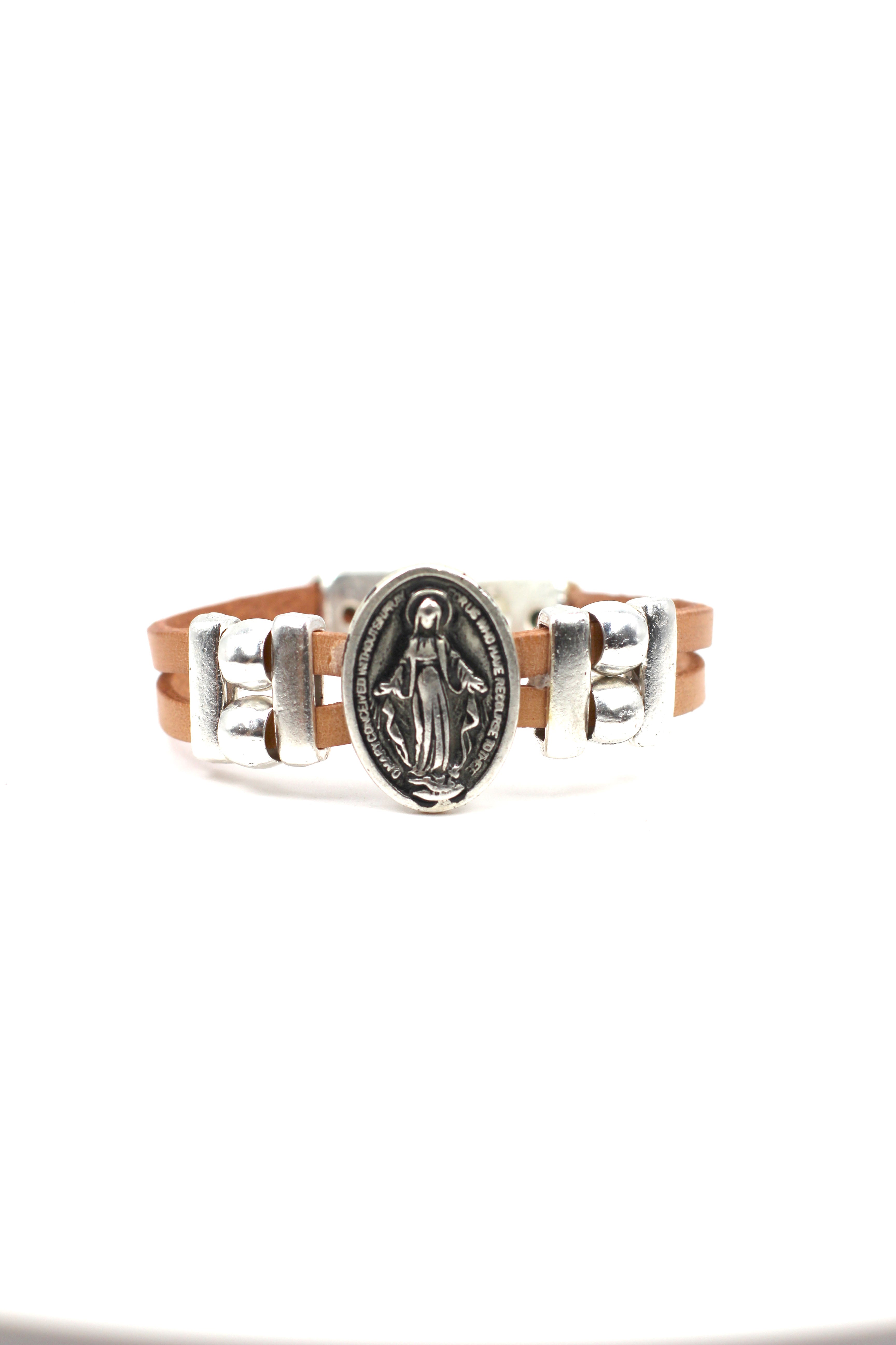 Vintage Miraculous Virgen Mary bracelet handmade jewelry by Graciela's Collection