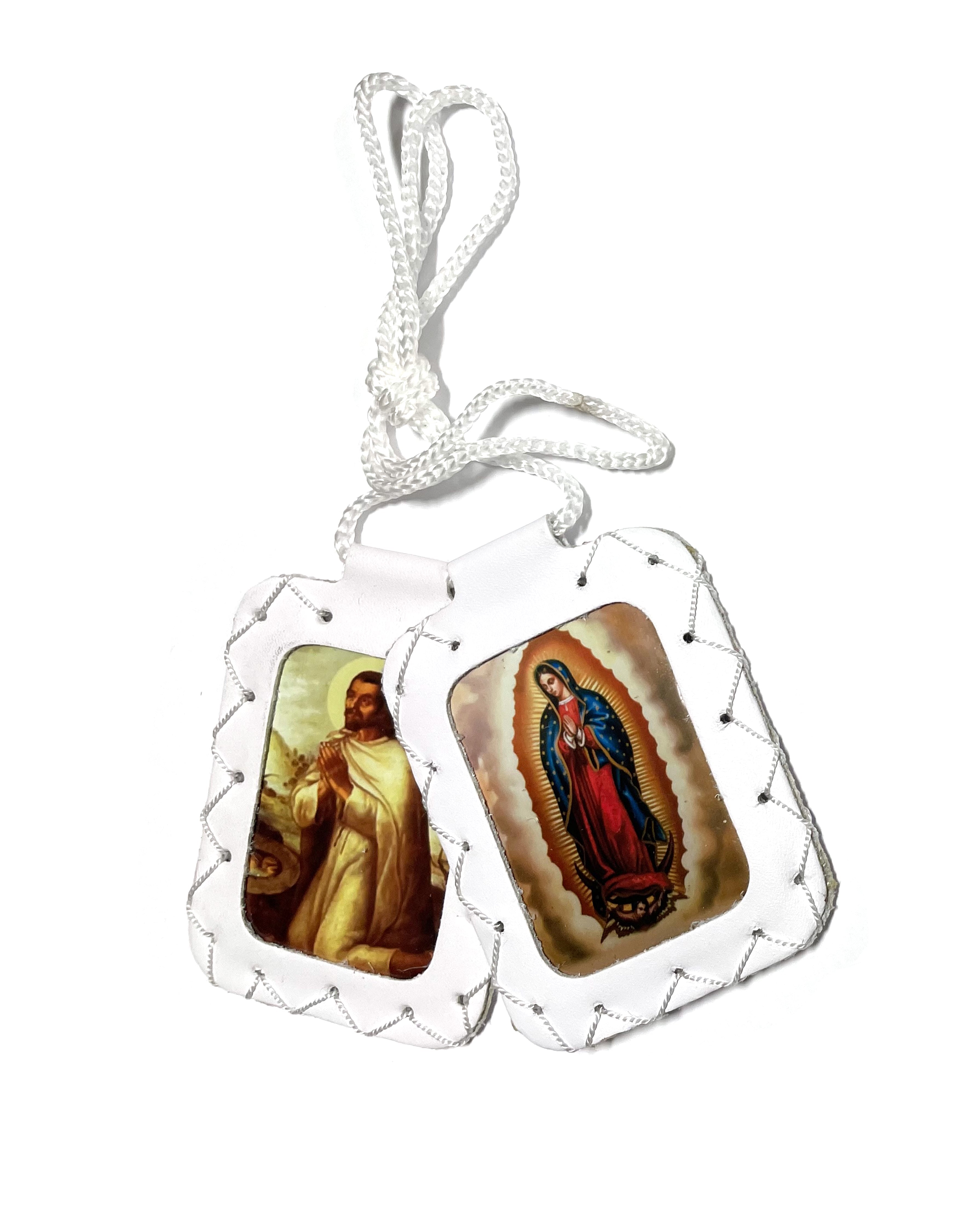 Extra large leather scapular, Escapulario de cuero extra grande