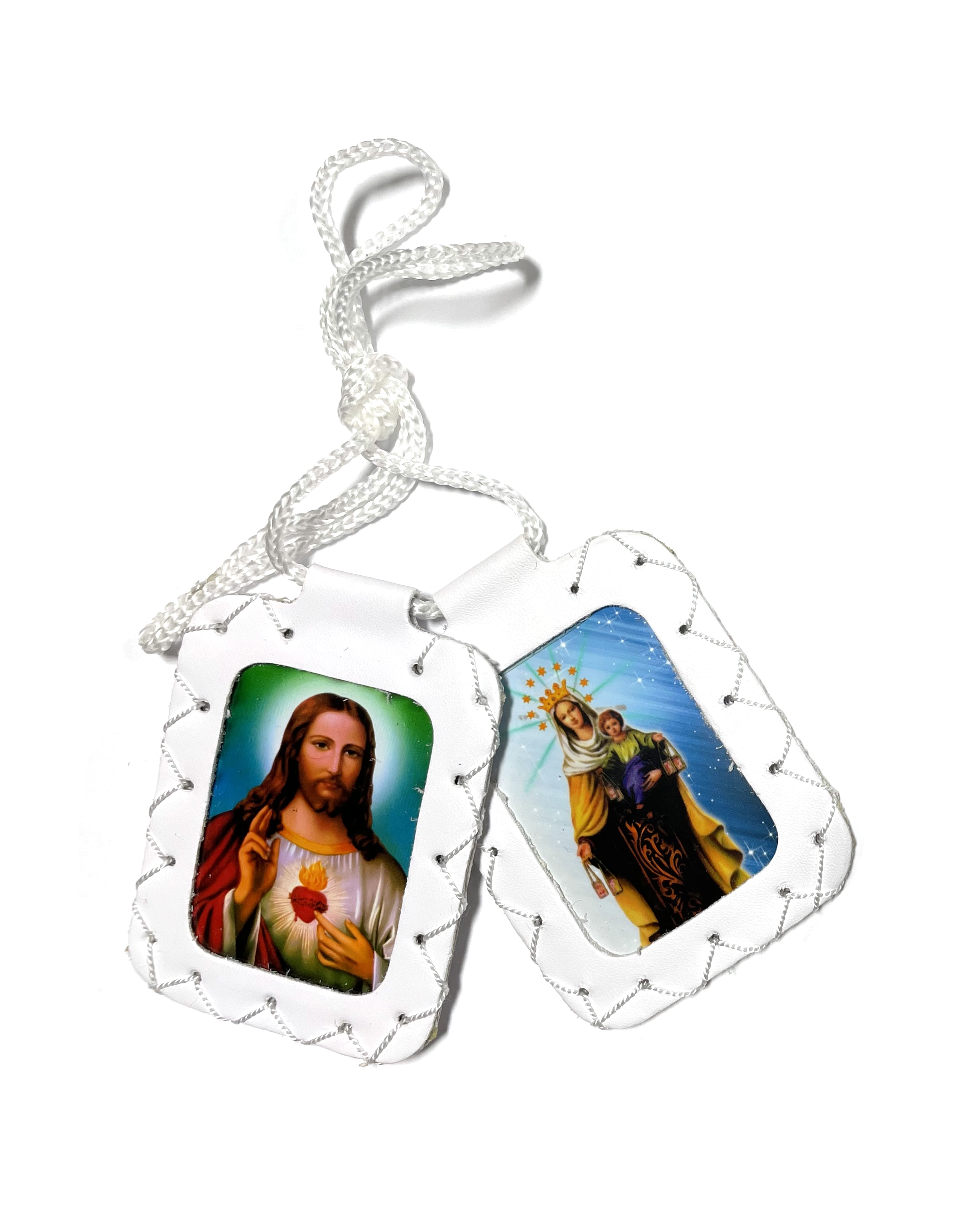 Extra large leather scapular, Escapulario de cuero extra grande