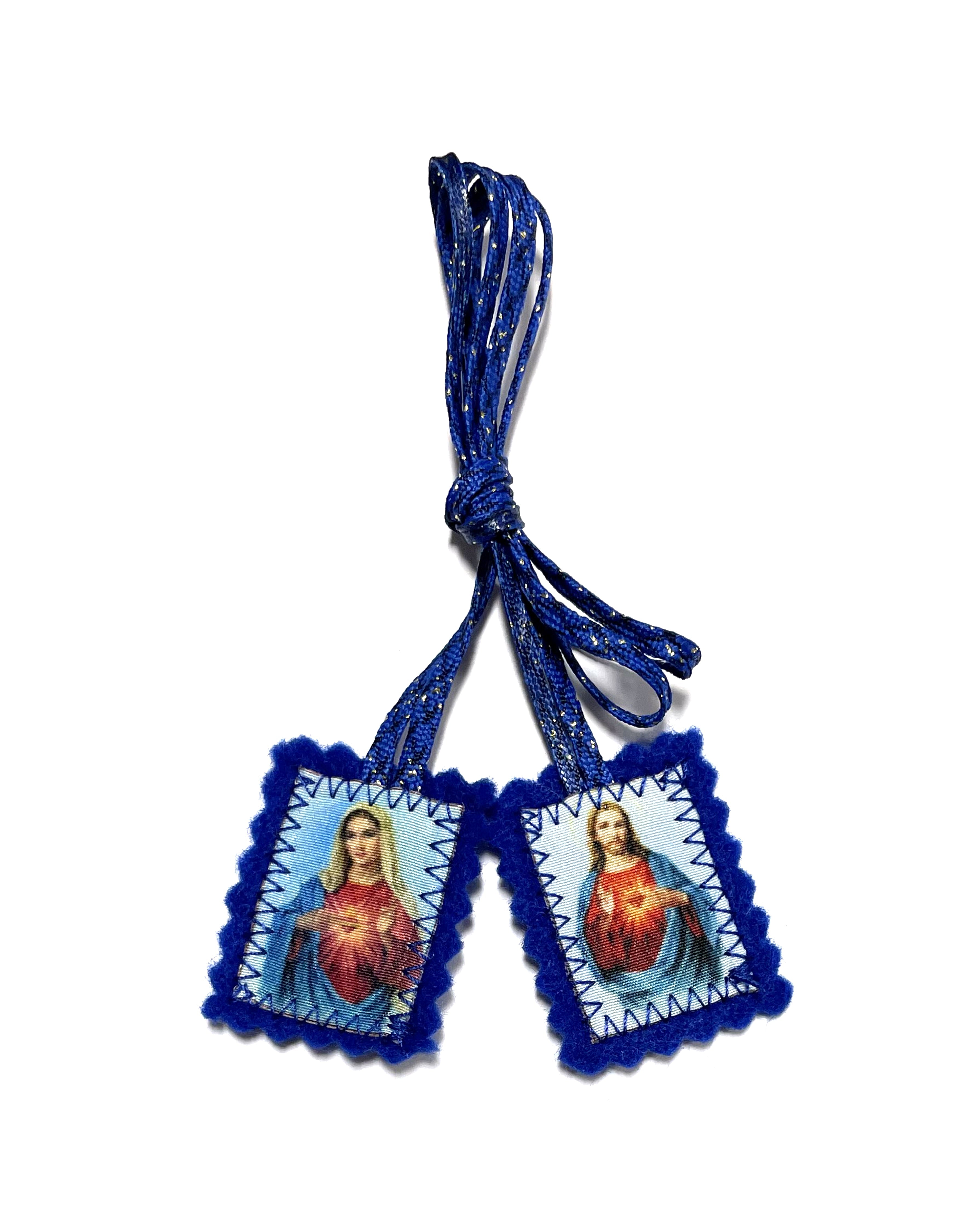 Scapular of the Sacred Heart of Jesus and Mary. Escapulario del Sagrado Corazón de Jesús y María