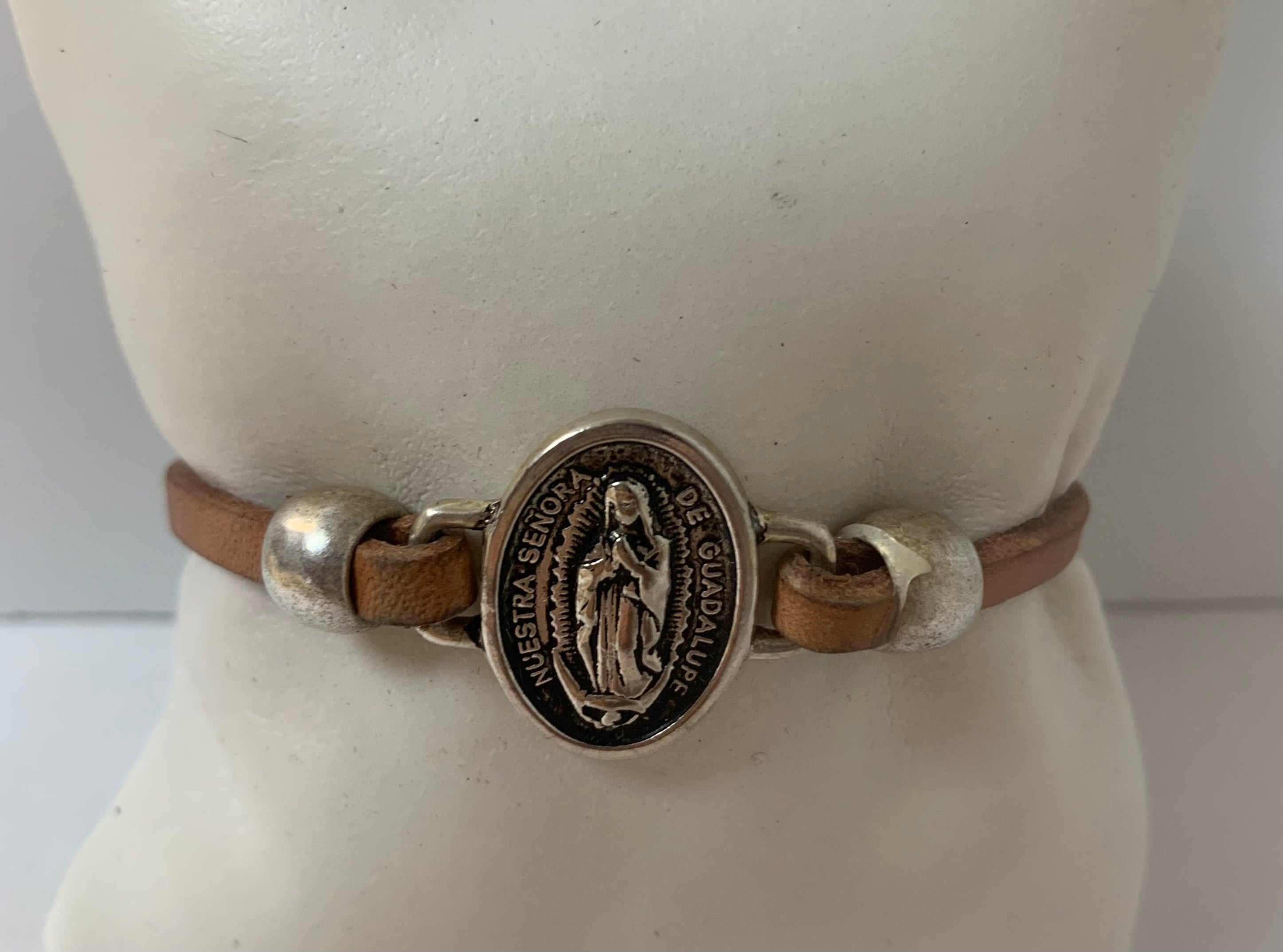Vintage Virgen of Guadalupe bracelet handmade jewelry by Graciela's Collection