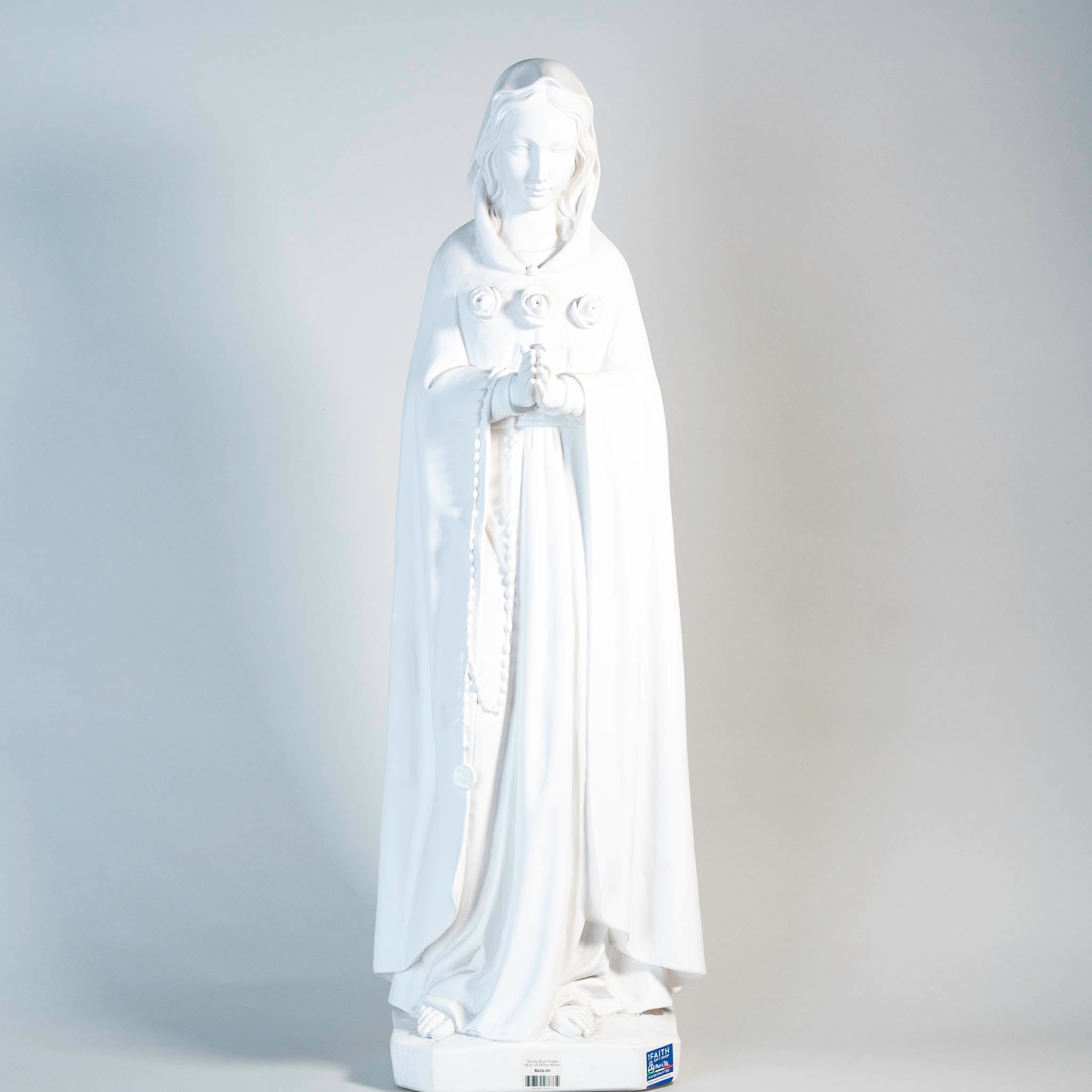 The Faith Gift Shop Mystic Rose Virgin Mary all White Statue- Made in Italy - Our Tuscany Collection - Maria Rosa Mistica Blanca