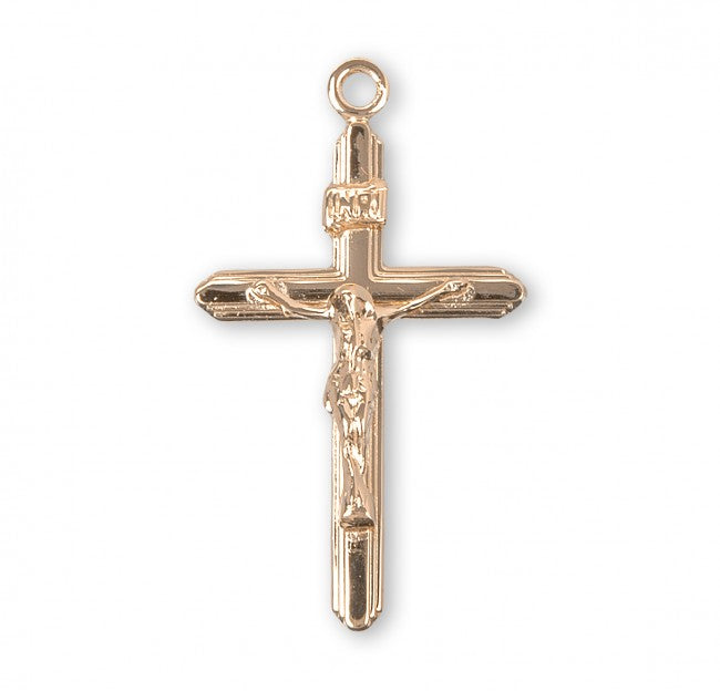 Stream Lined Gold Over Sterling Silver Crucifix
