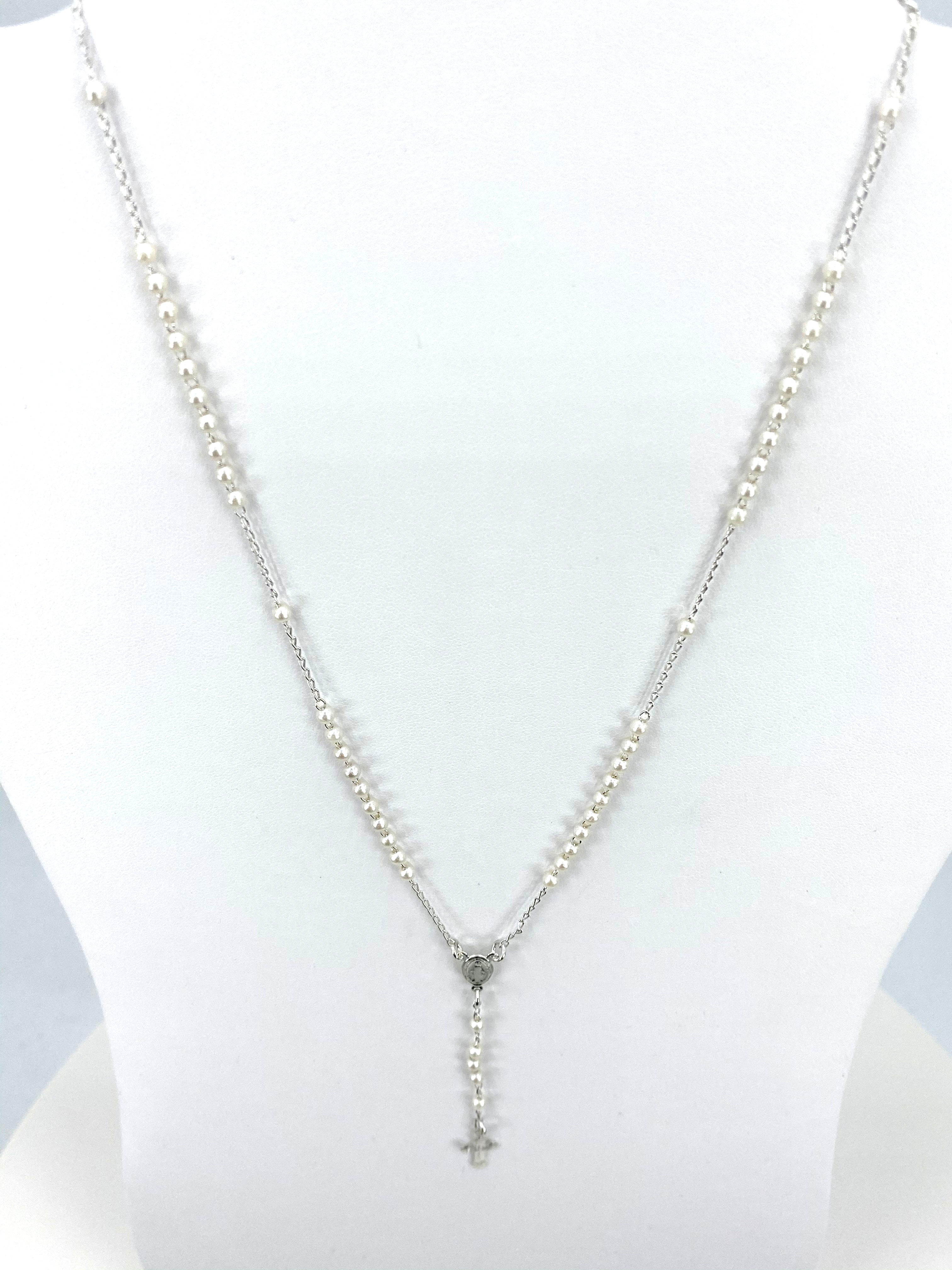 Rosary Necklace with Pearls- Our Lady of Grace