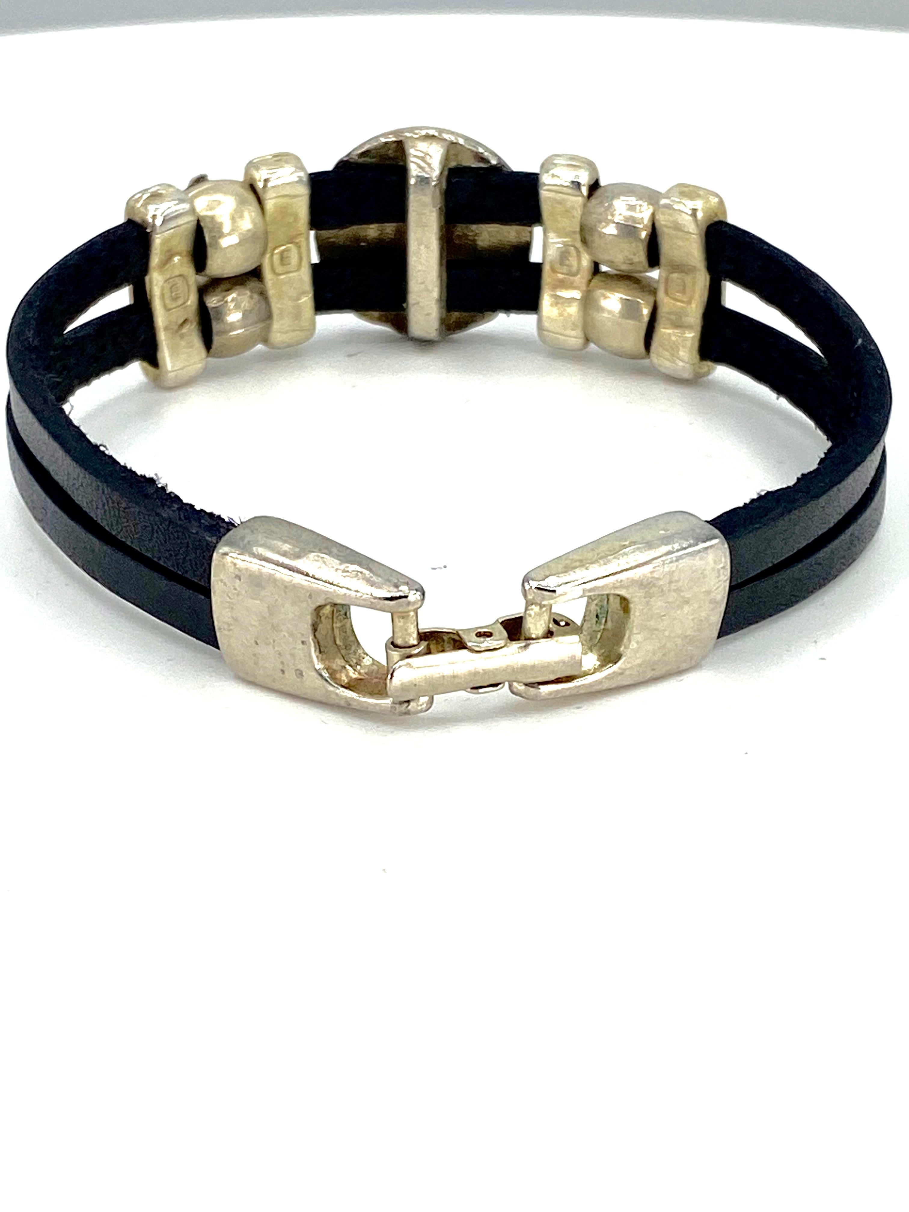 Vintage The Holy Spirit Bracelet handmade jewelry with Leather straps by Graciela's Collection