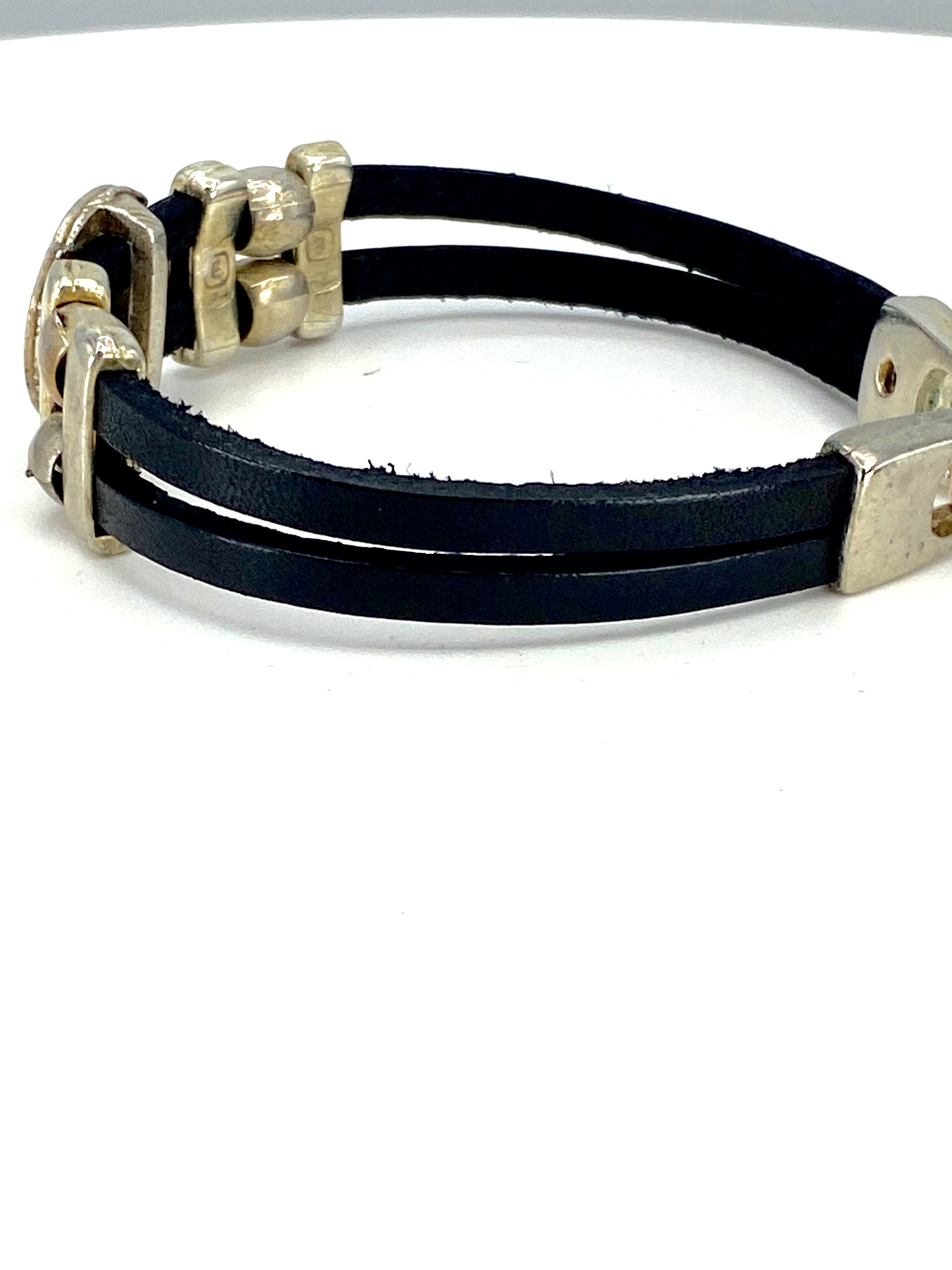 Vintage The Holy Spirit Bracelet handmade jewelry with Leather straps by Graciela's Collection