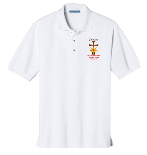Men Emmaus Retreat Polo – White with Printed Logo (Special Group Discount Available)