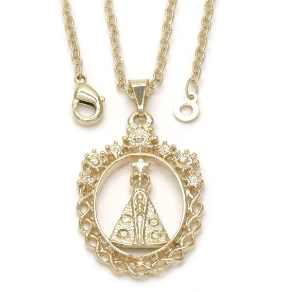 Virgen de la caridad del cobre elavorated Medal and Chain