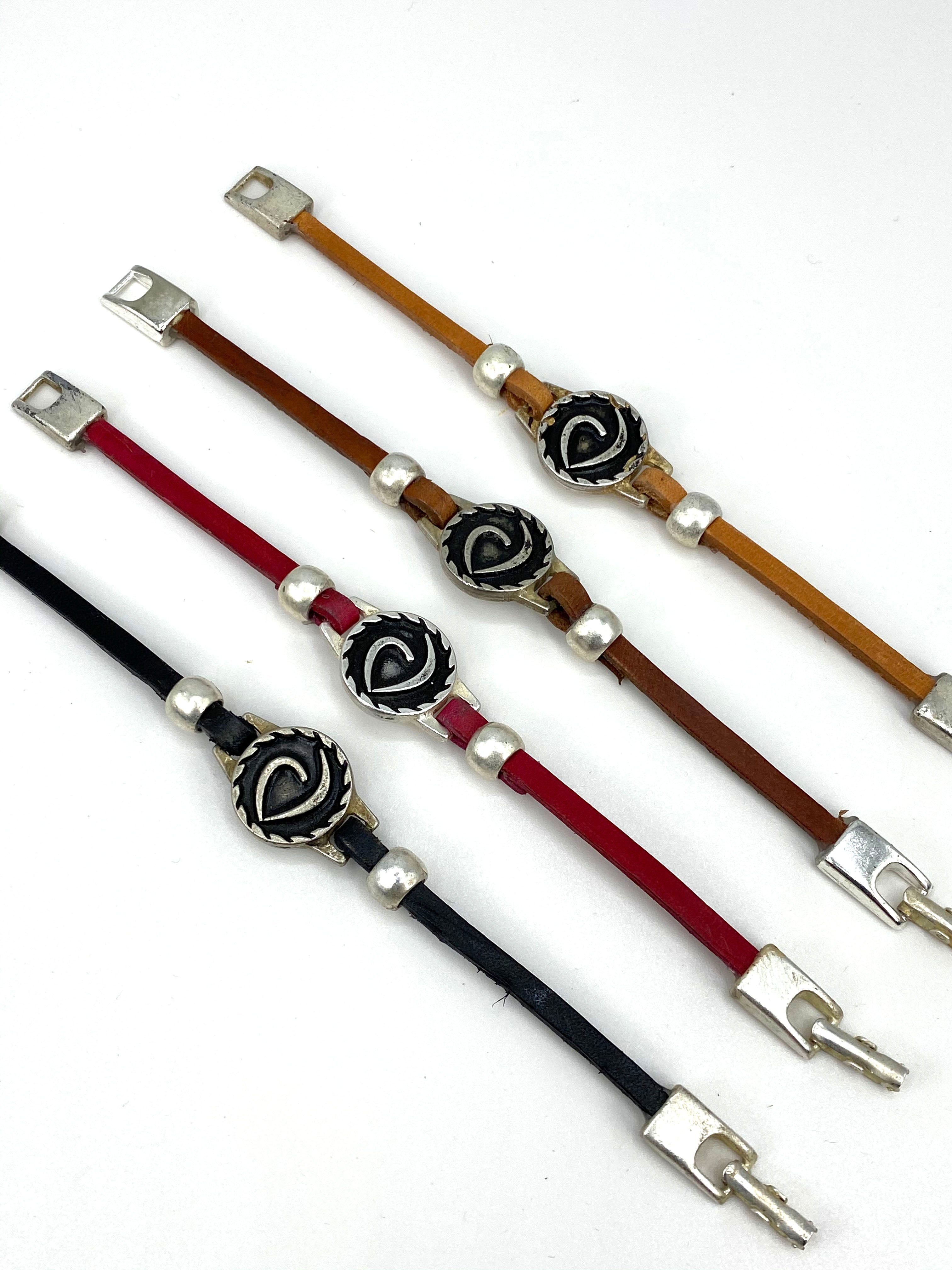 The Heart Vintage Bracelet Handmade jewelry with Genuine Leather Strap by Graciela's Collection