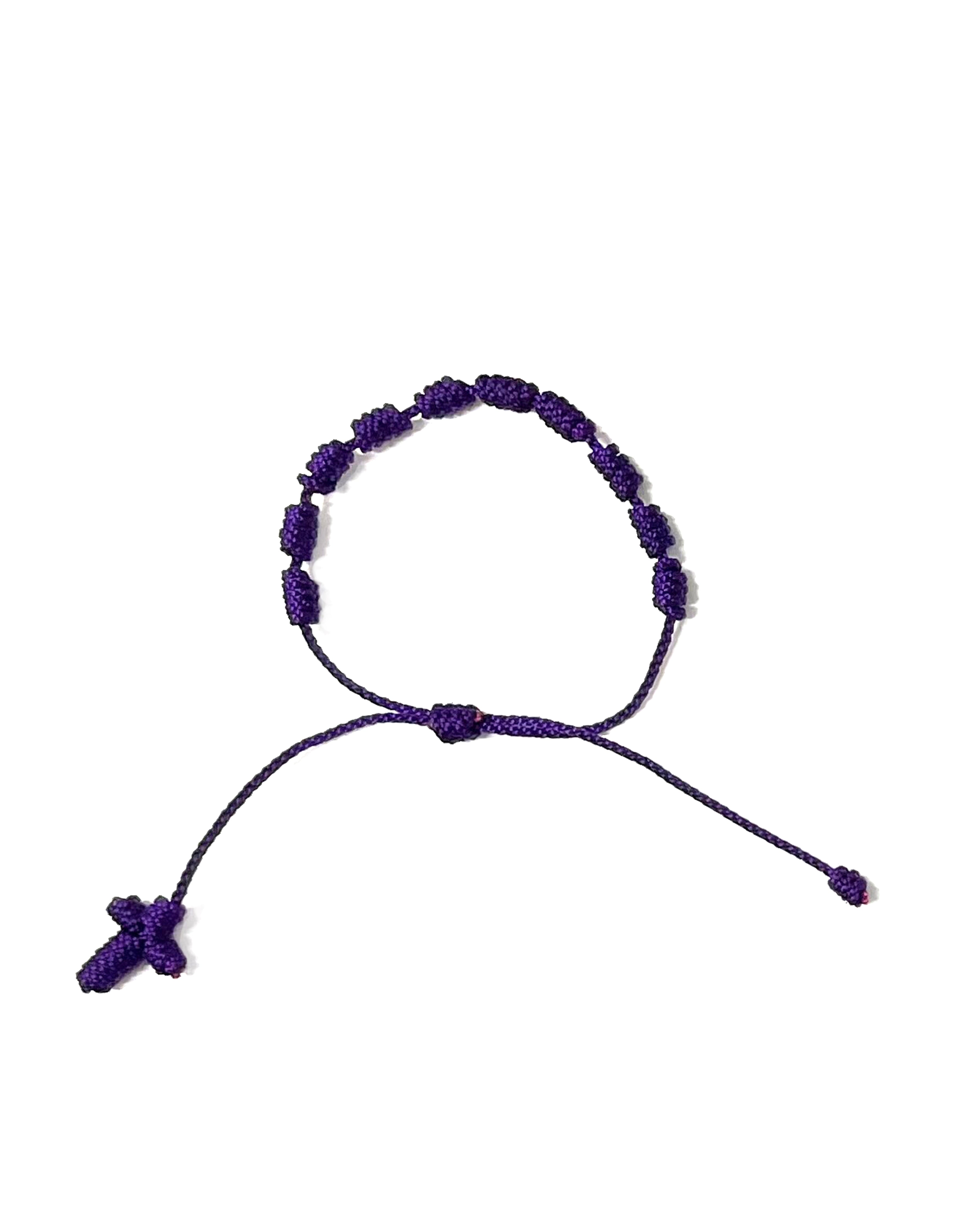 Decade bracelet knotted with strings in bright colors