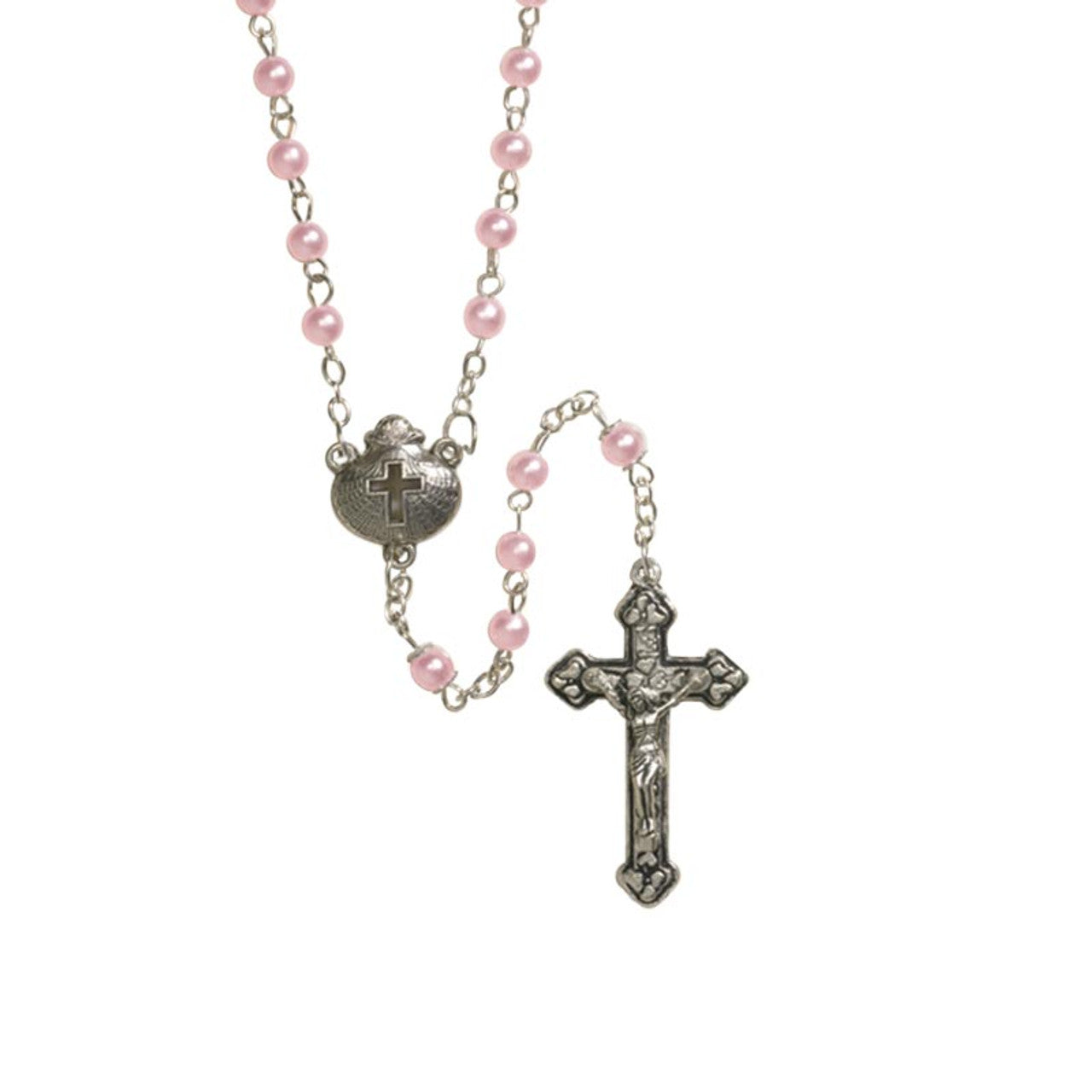 Baptism Rosary Acrylic/Silver Plate
