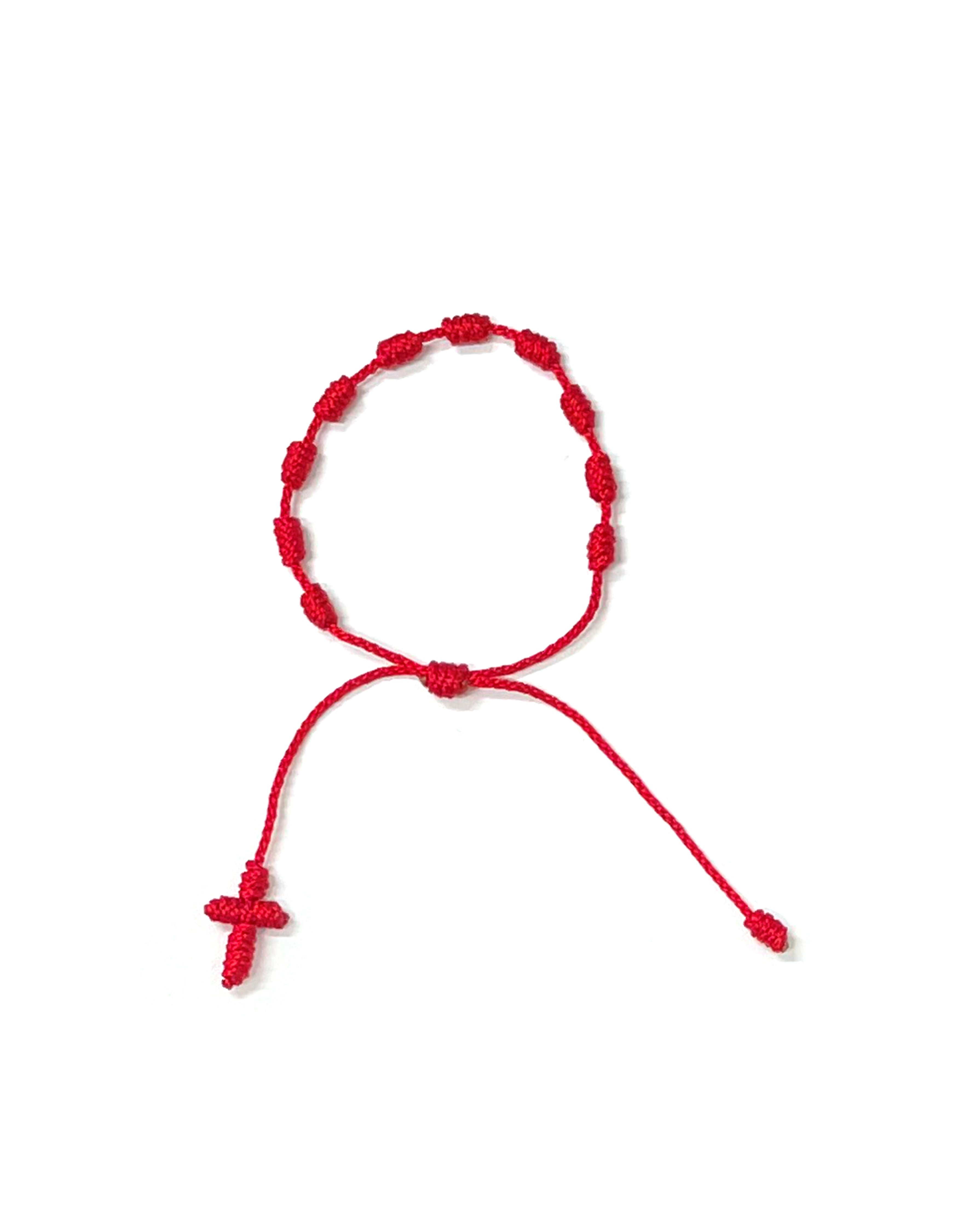 Decade bracelet knotted with strings in bright colors