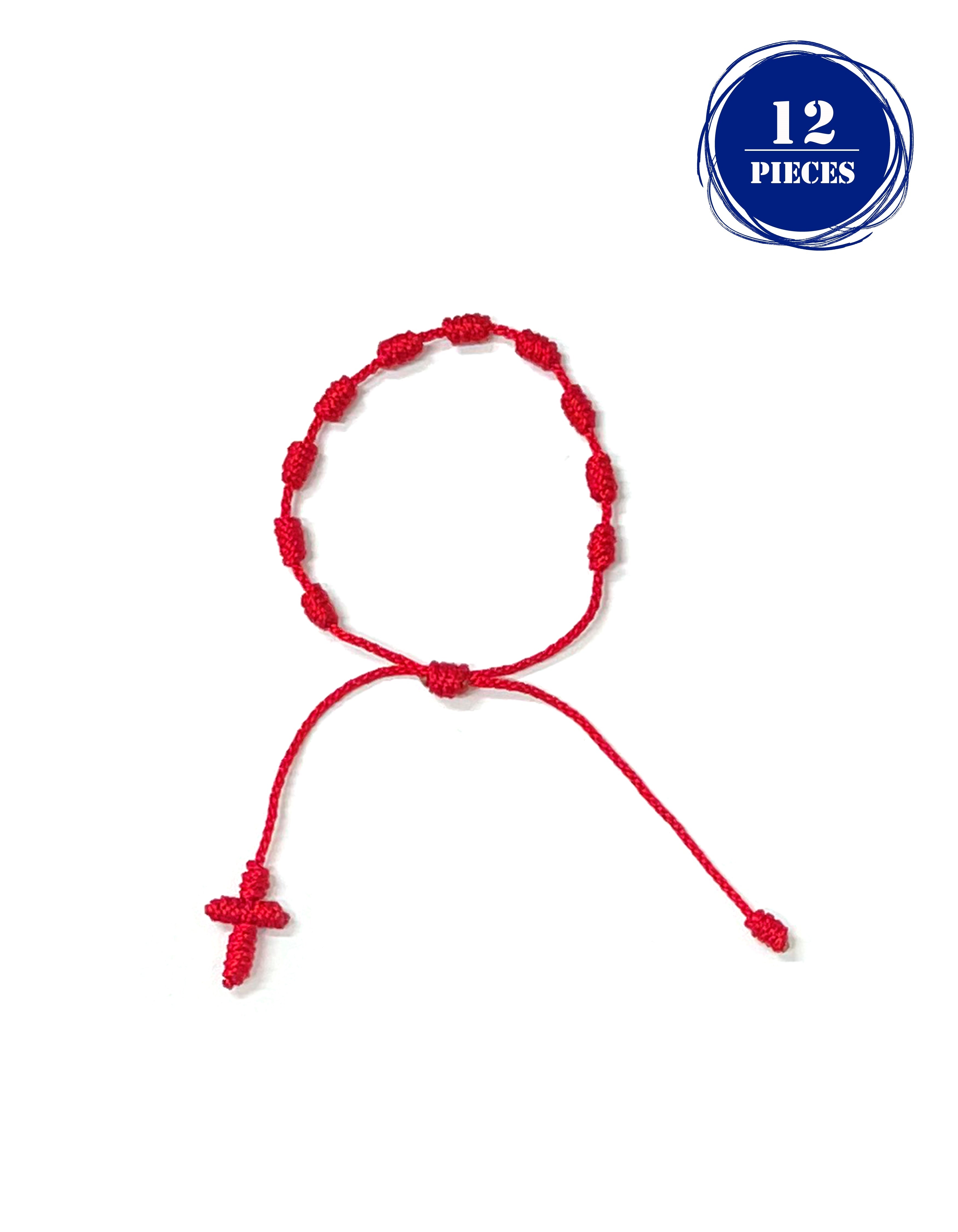 Decade bracelet knotted with strings in bright colors - Pack of 12 or 6 pieces