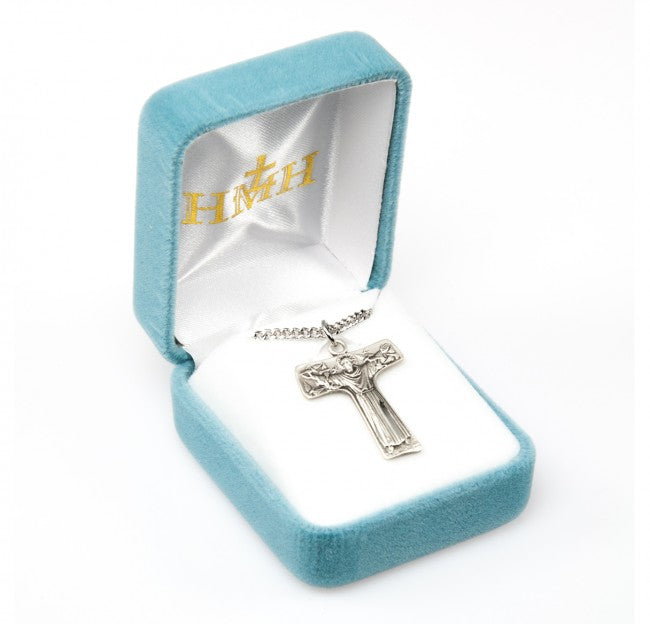 Sterling Silver Med St Francis Tao Cross