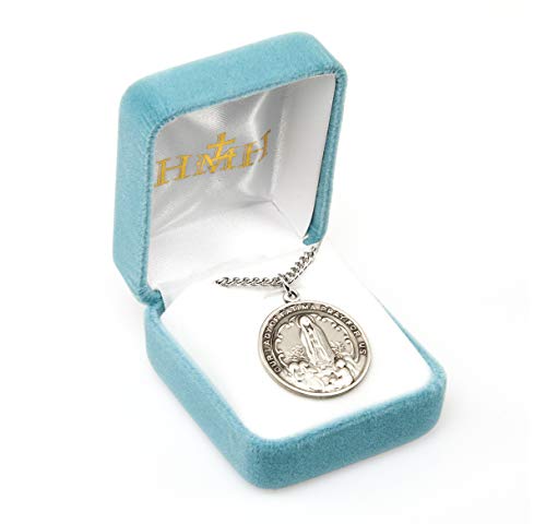 HMH Religious Mfg Inc Sterling Silver Round Our Lady of Fatima with 24" Chain