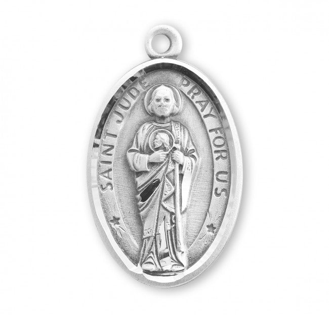 Saint Jude Oval Sterling Silver Medal