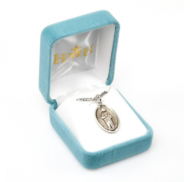 Saint Jude Oval Sterling Silver Medal