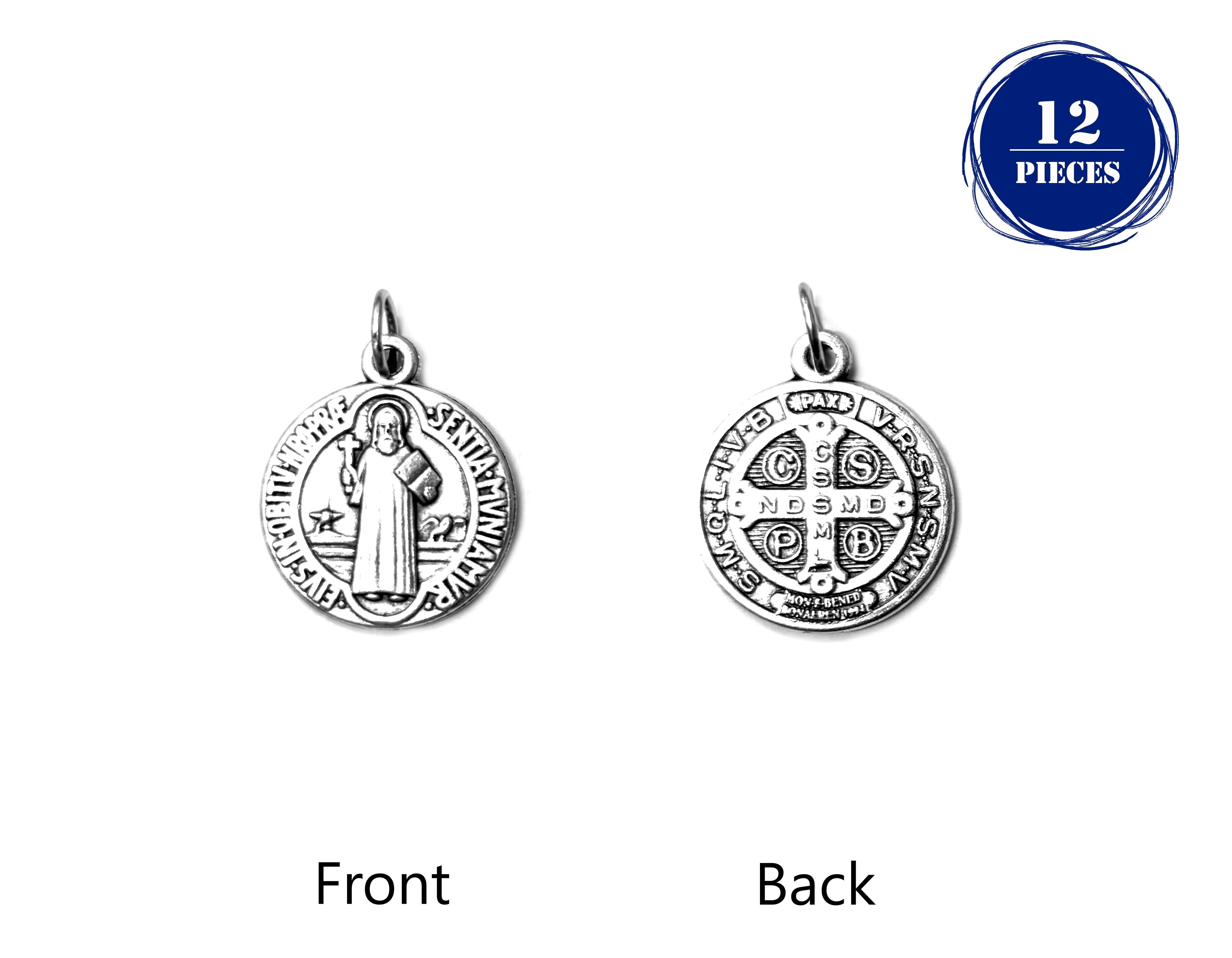 Oxidized Silver Saint Benedict Medals