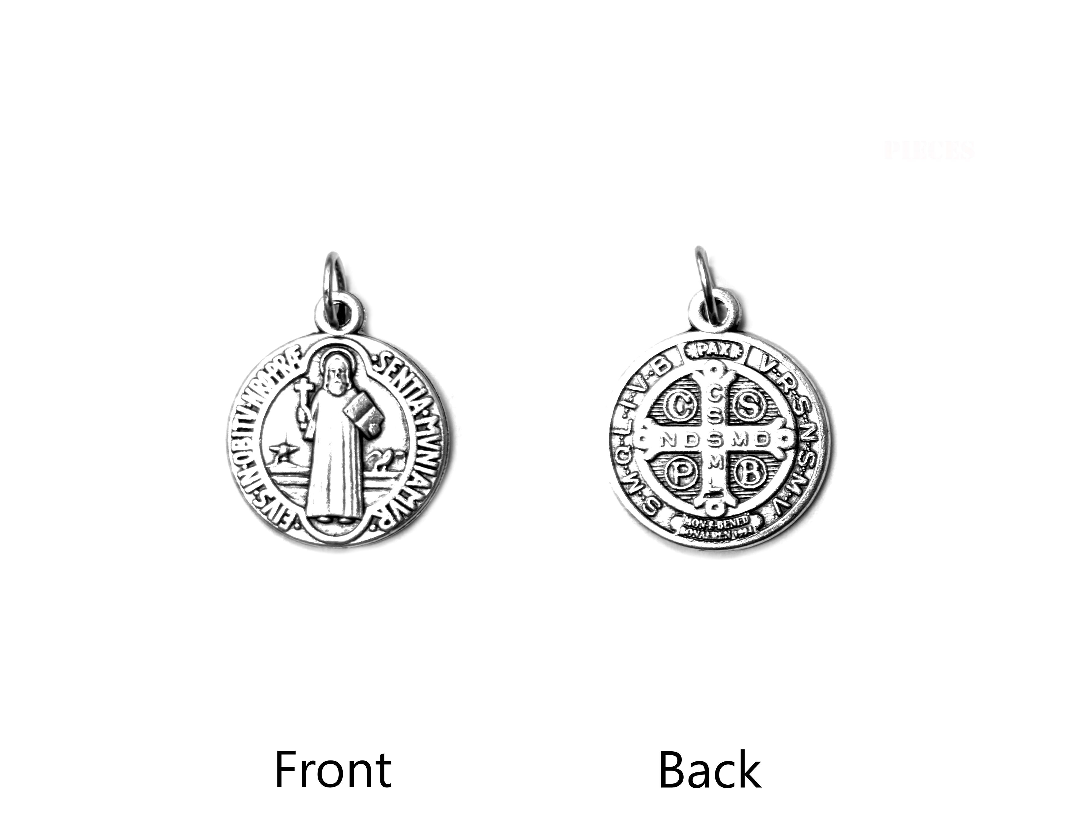 Oxidized Silver Saint Benedict Medals