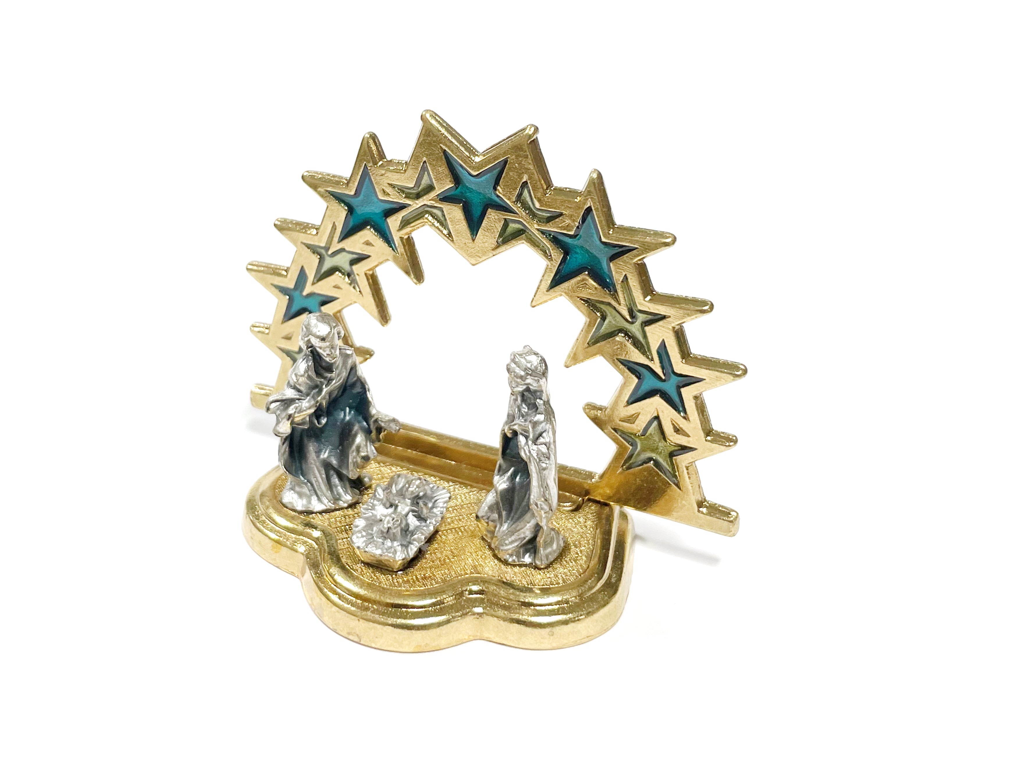 Nativity with Stars arch stained glass style