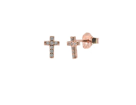 925 Sterling Silver Cross Earrings