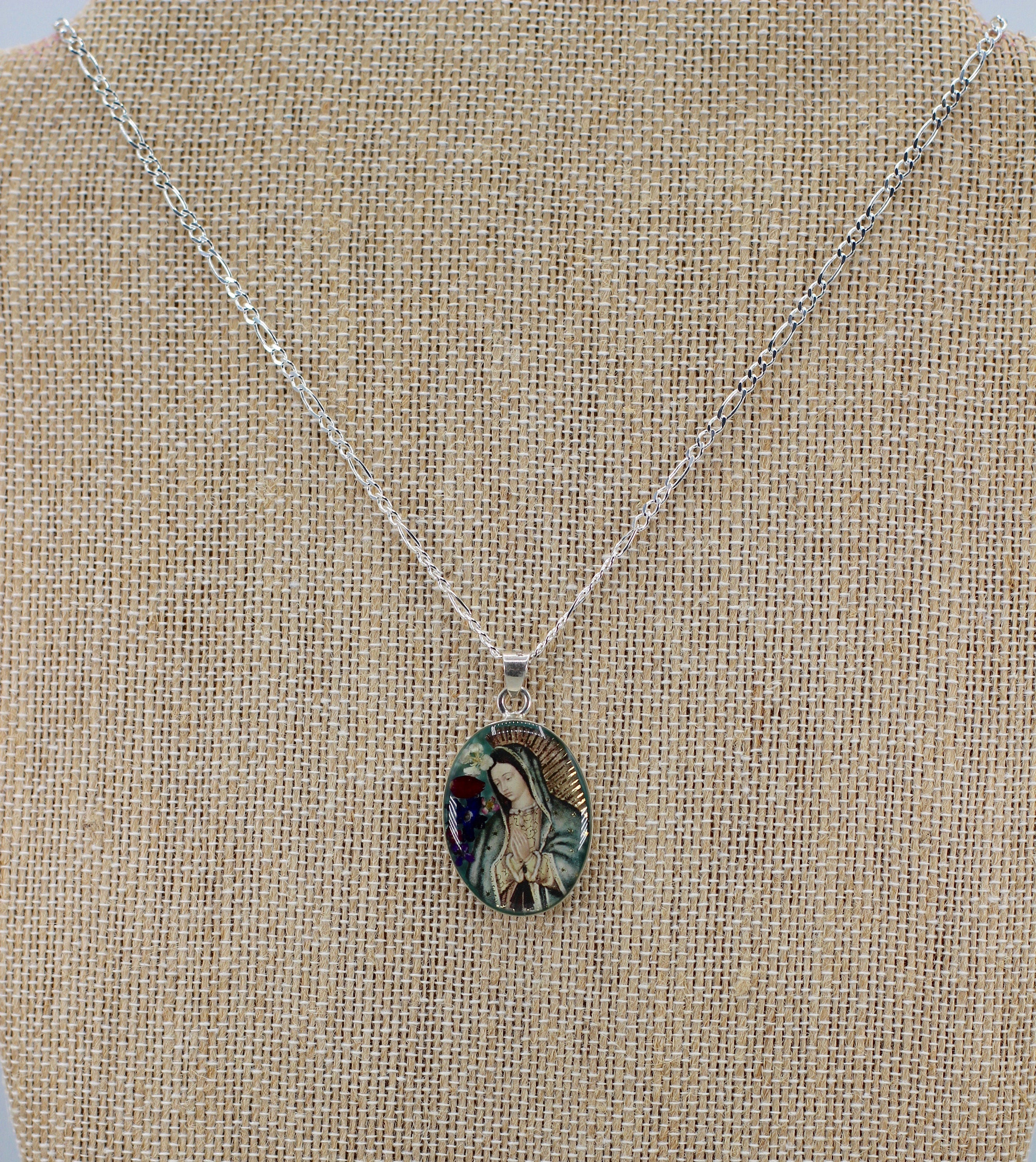Oval of Our Lady of Guadalupe with Flowers - Guadalupe Collection