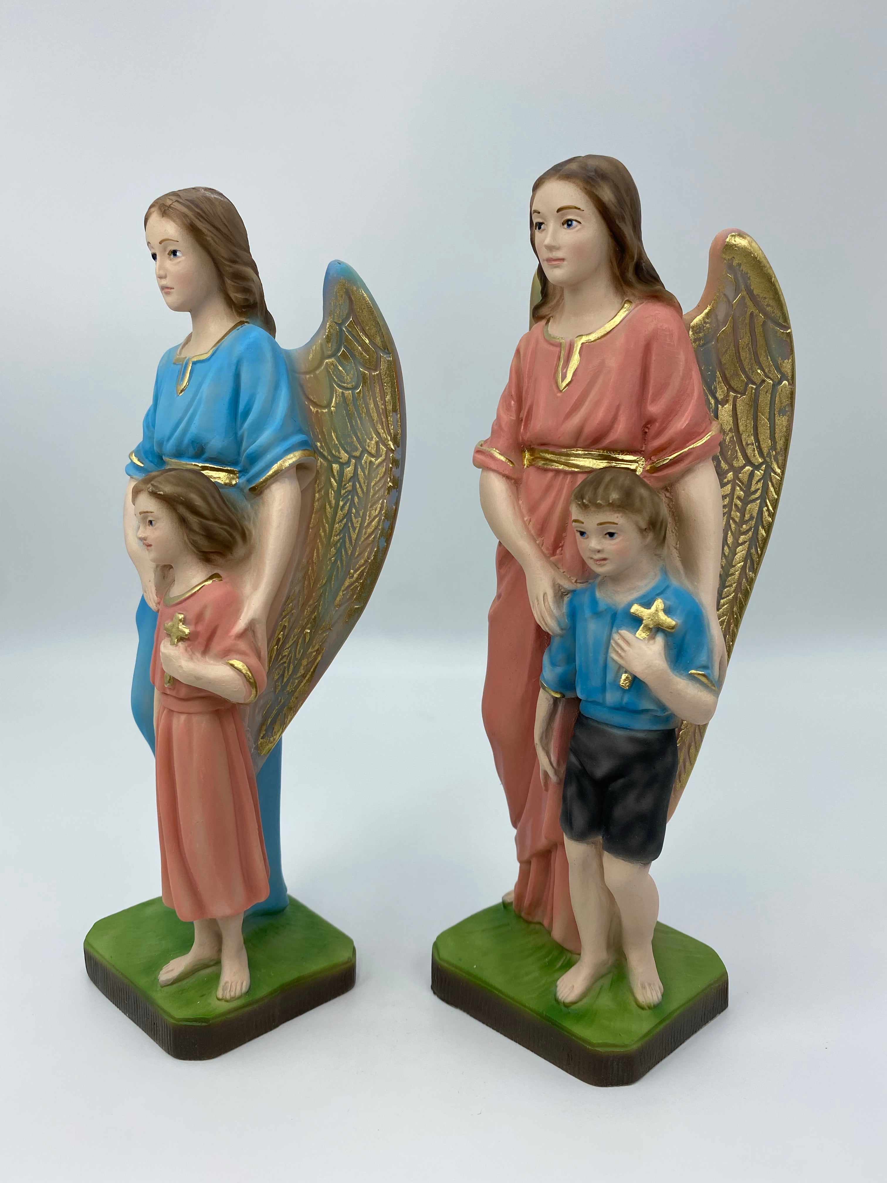 The Faith Gift Shop Guardian Angels statue - Hand Painted in Italy - Our Tuscany Collection - Estatua del Angel de La Guarda
