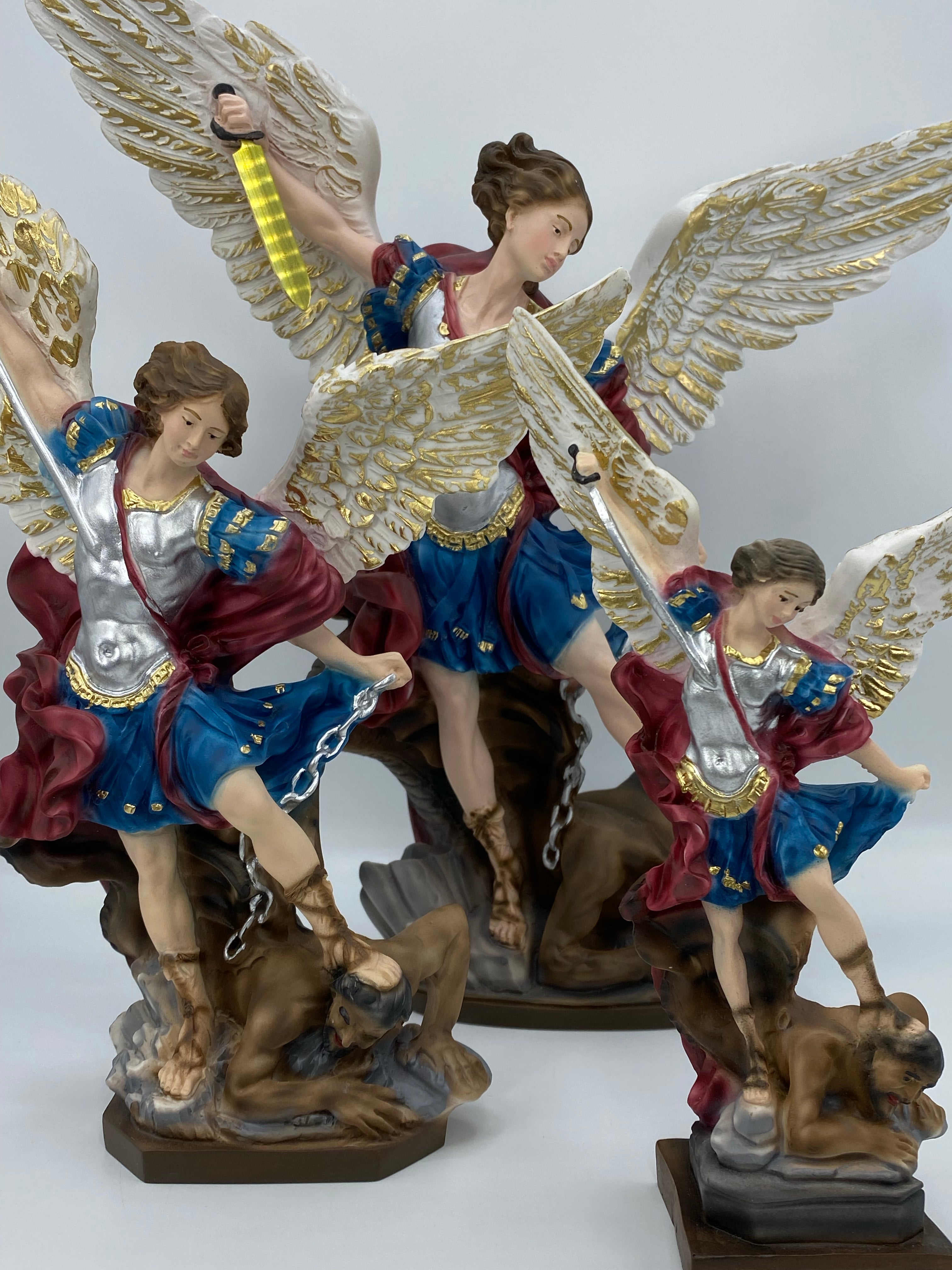 The Faith Gift Shop Saint Michael The Archangel statue - Hand Painted in Italy - Our Tuscany Collection - Estatua de San Miguel Arcangel