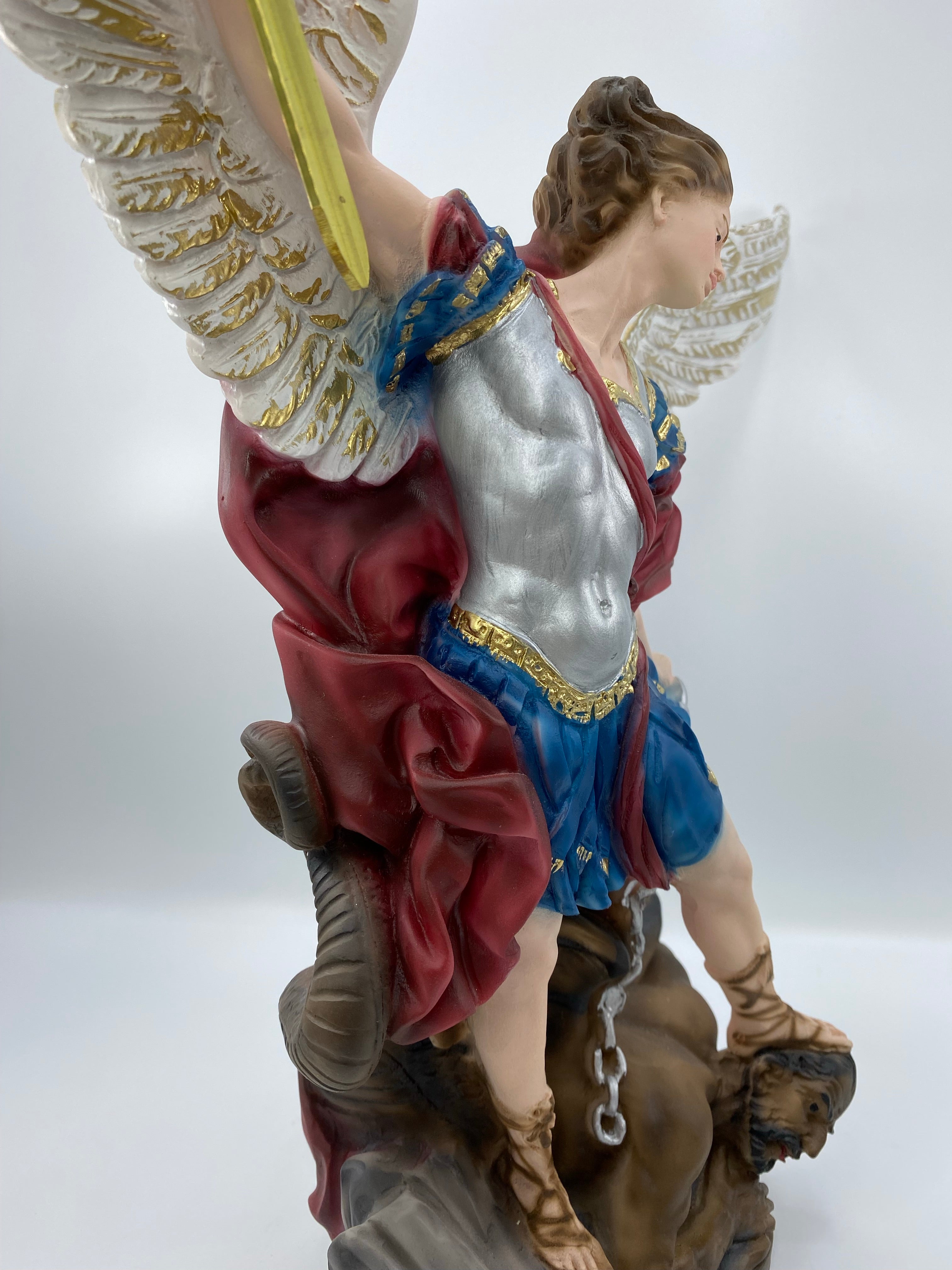 The Faith Gift Shop Saint Michael The Archangel statue - Hand Painted in Italy - Our Tuscany Collection - Estatua de San Miguel Arcangel