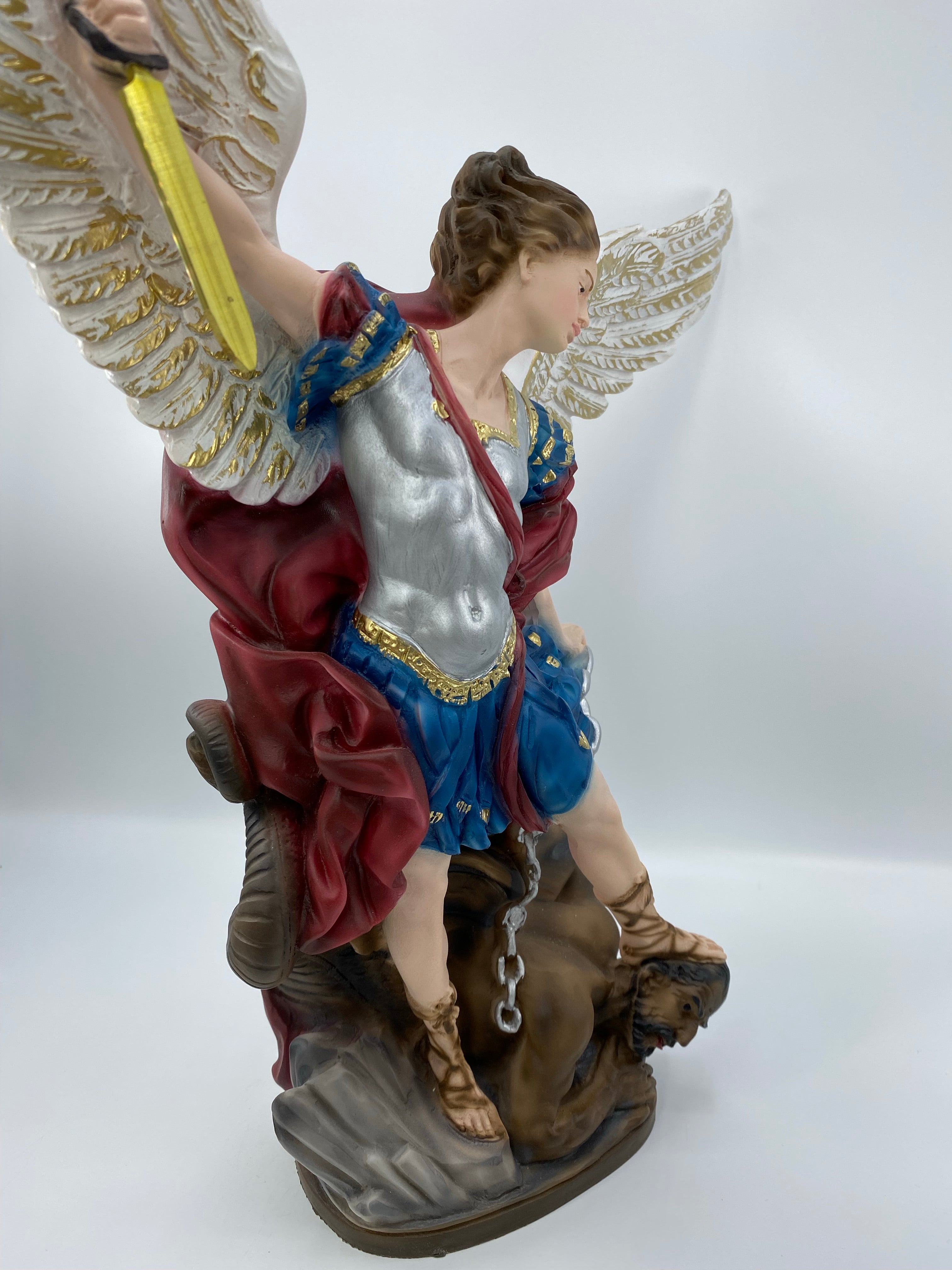 The Faith Gift Shop Saint Michael The Archangel statue - Hand Painted in Italy - Our Tuscany Collection - Estatua de San Miguel Arcangel