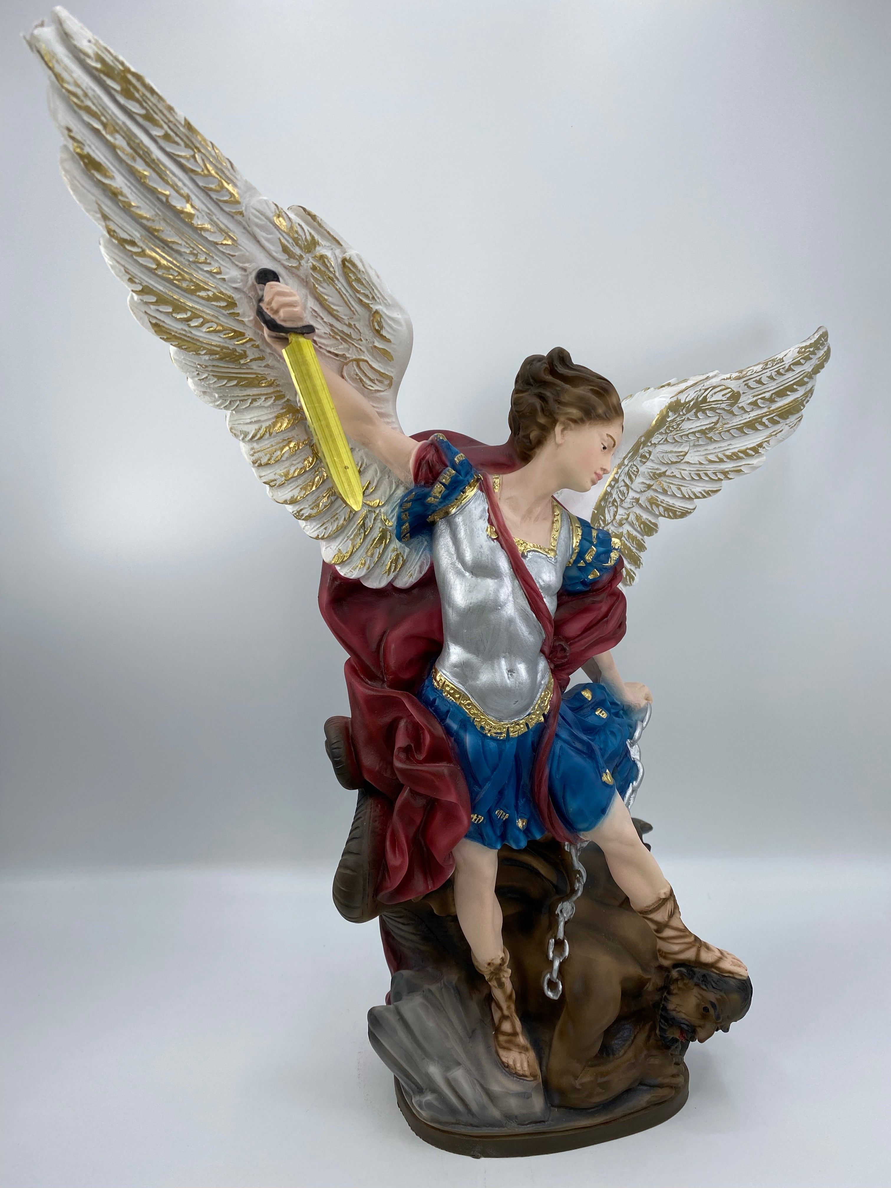 The Faith Gift Shop Saint Michael The Archangel statue - Hand Painted in Italy - Our Tuscany Collection - Estatua de San Miguel Arcangel