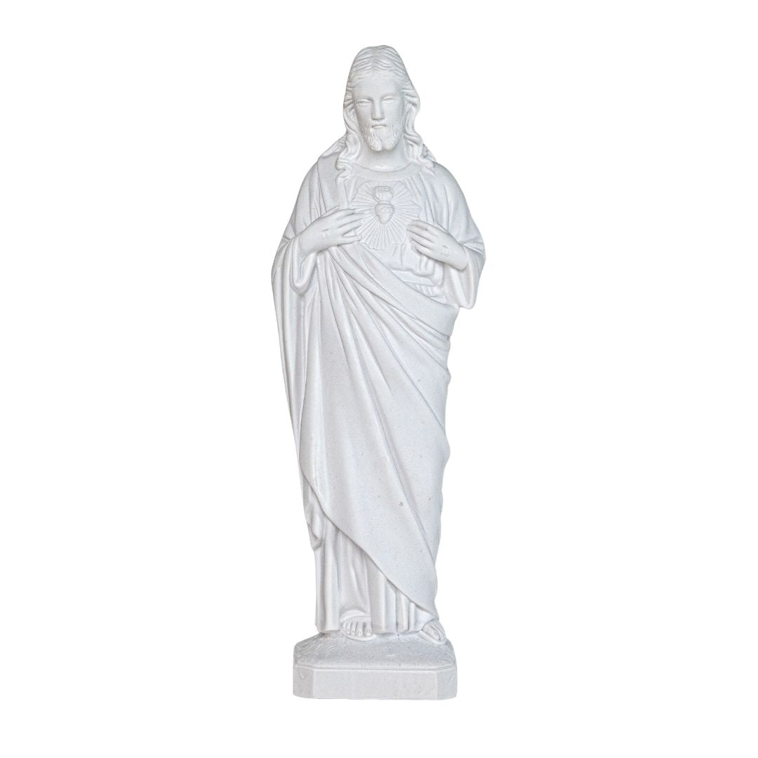 White Statues of The Sacred Heart of Jesus / Imagenes Blancas Sagrado Corazon de Jesus