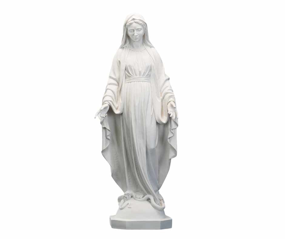 The Faith Gift Shop Our Lady of Grace - Miraculous Mary All White- Made in Italy - Our Tuscany Collection -  Virgen La Milagrosa Blanca
