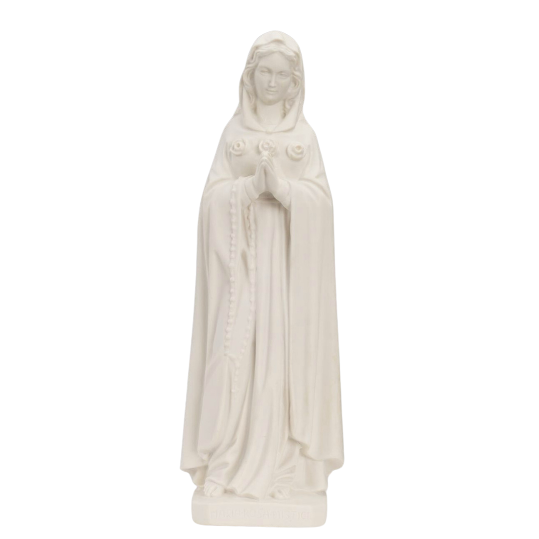 The Faith Gift Shop  Mystic Rose Virgin Mary all White Statue- Made in Italy - Our Tuscany Collection -   Maria Rosa Mistica Blanca