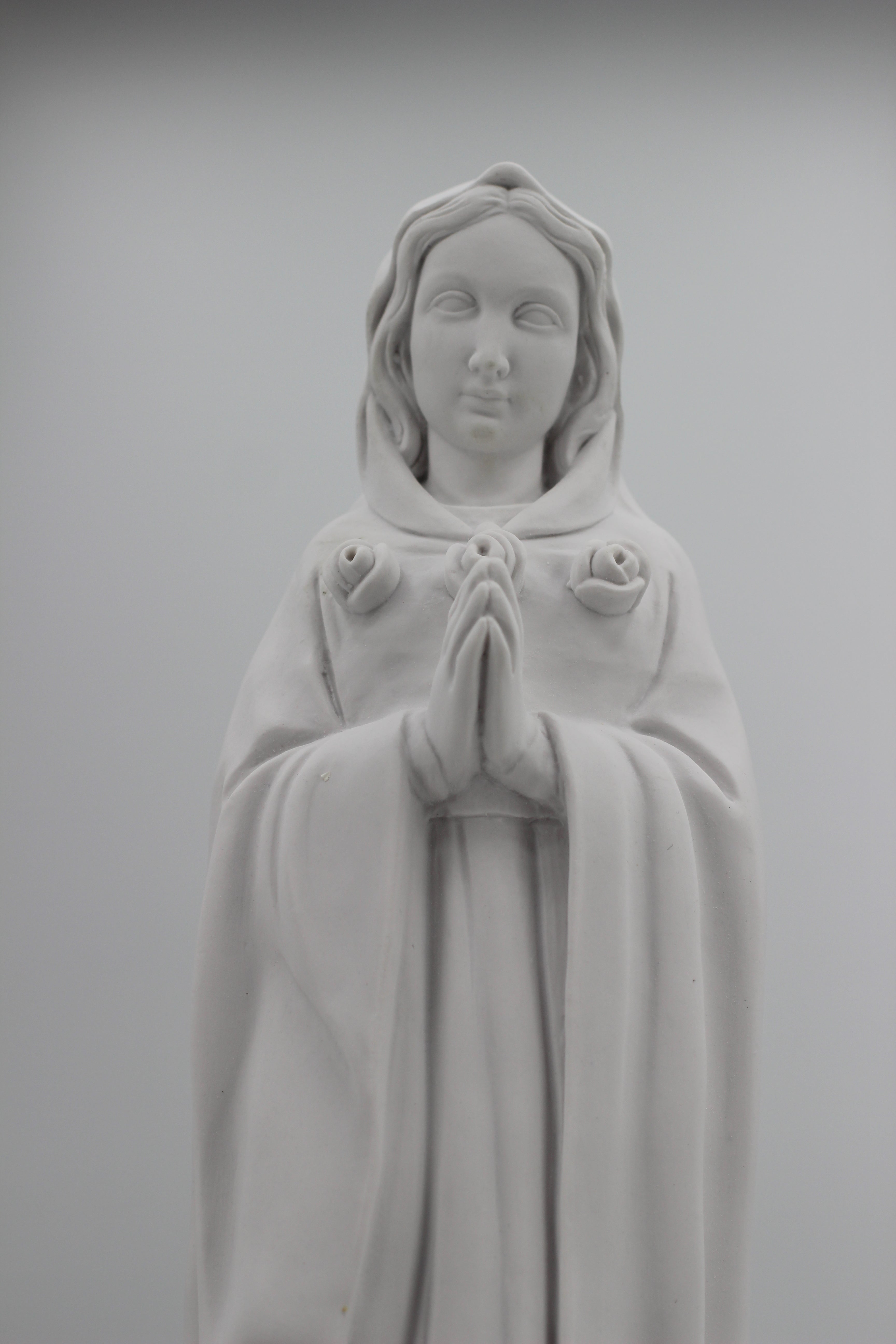 The Faith Gift Shop  Mystic Rose Virgin Mary all White Statue- Made in Italy - Our Tuscany Collection -   Maria Rosa Mistica Blanca