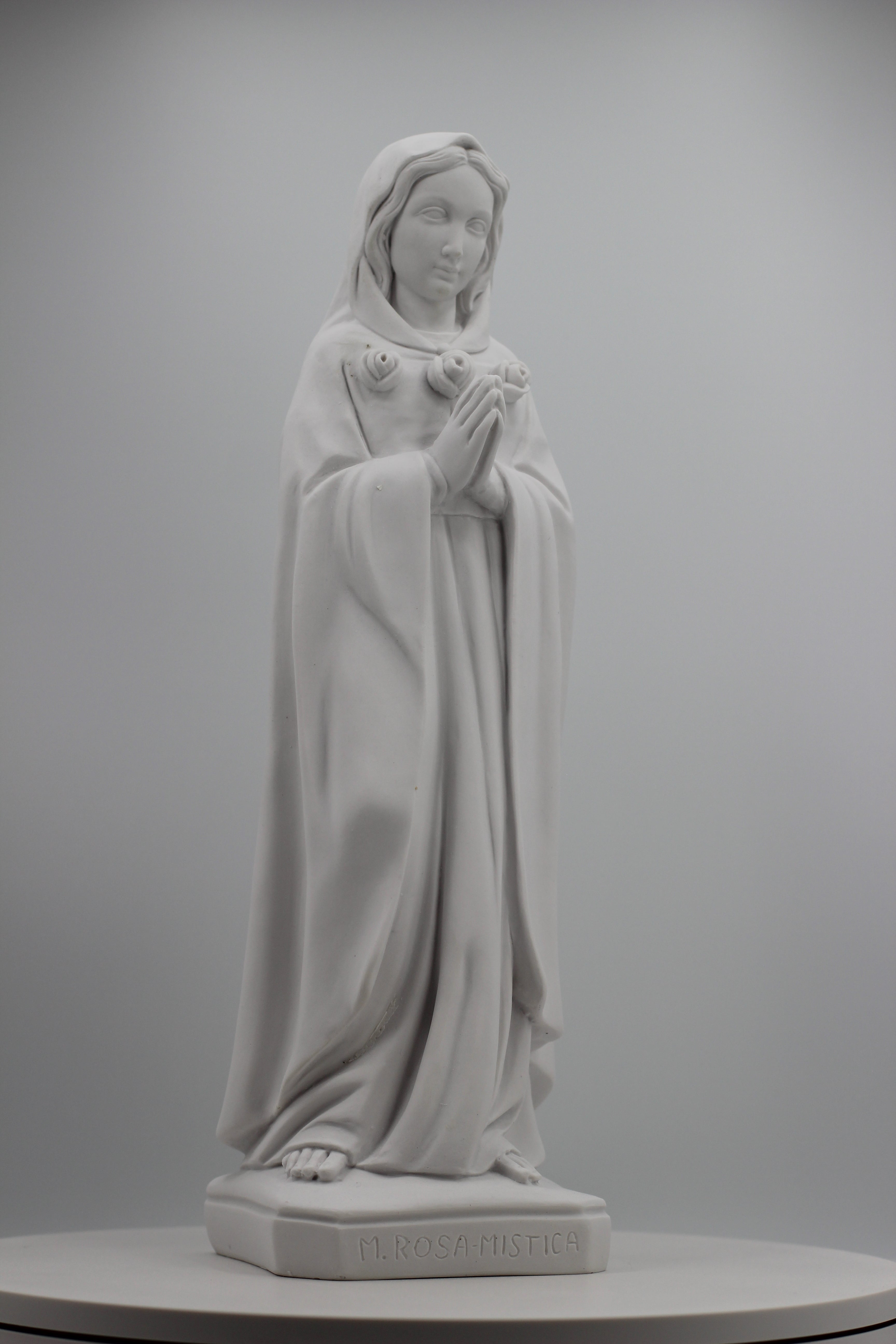 The Faith Gift Shop  Mystic Rose Virgin Mary all White Statue- Made in Italy - Our Tuscany Collection -   Maria Rosa Mistica Blanca