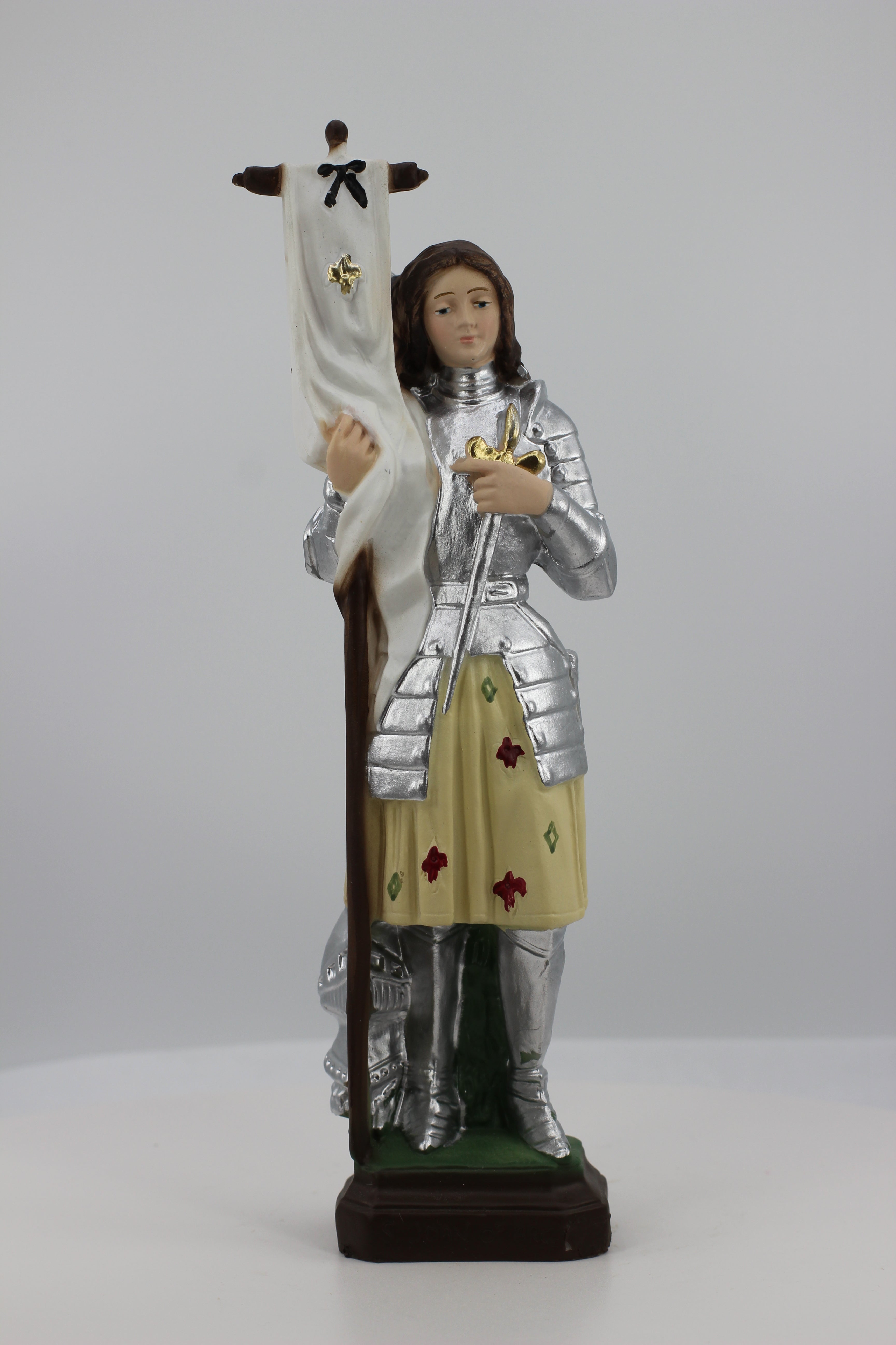 The Faith Gift Shop Saint Joan the Arc statue - Hand Painted in Italy - Our Tuscany Collection - Estatua de Santa Juana de Arco