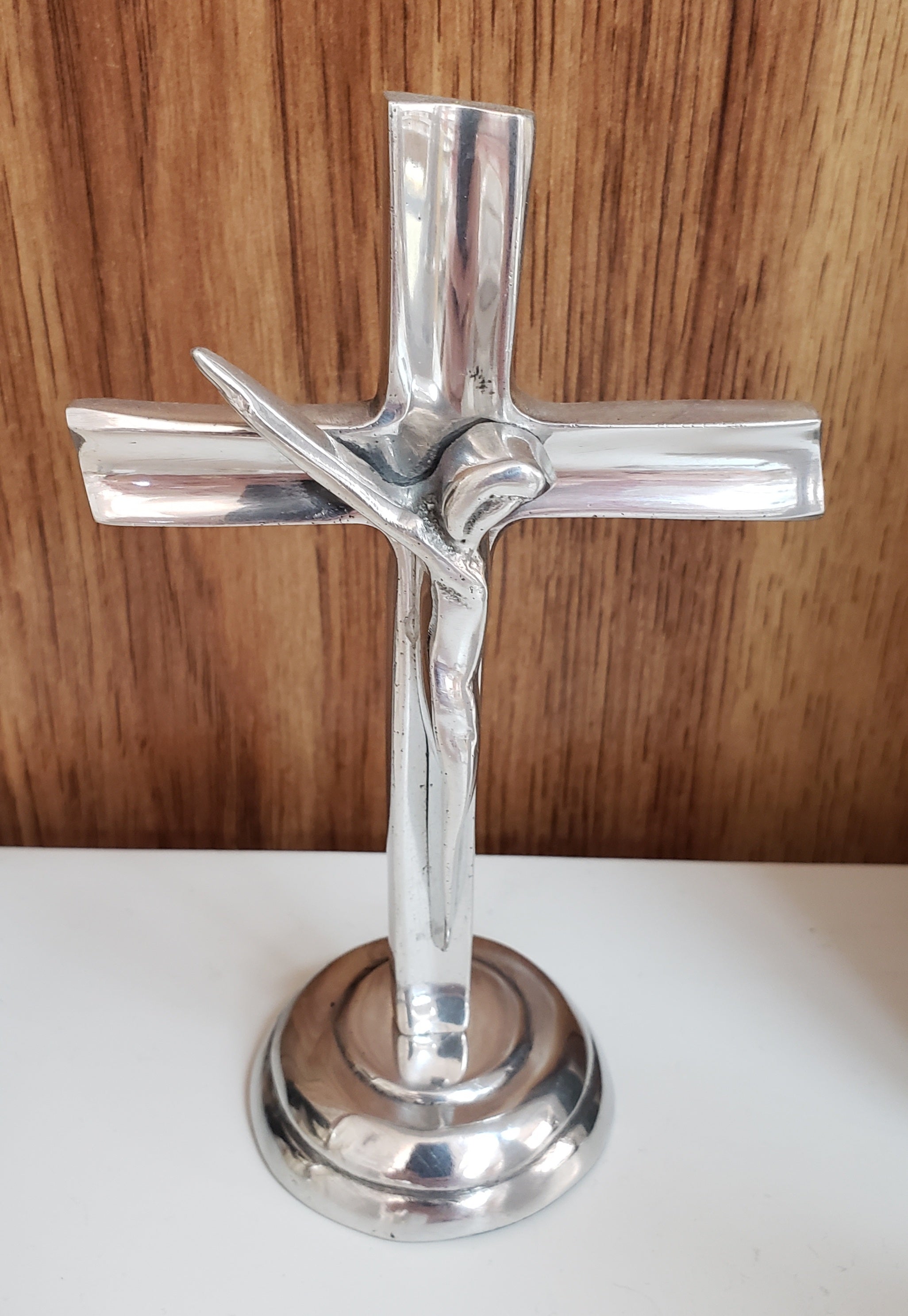 5" Stand Crucifix Dali Pewter