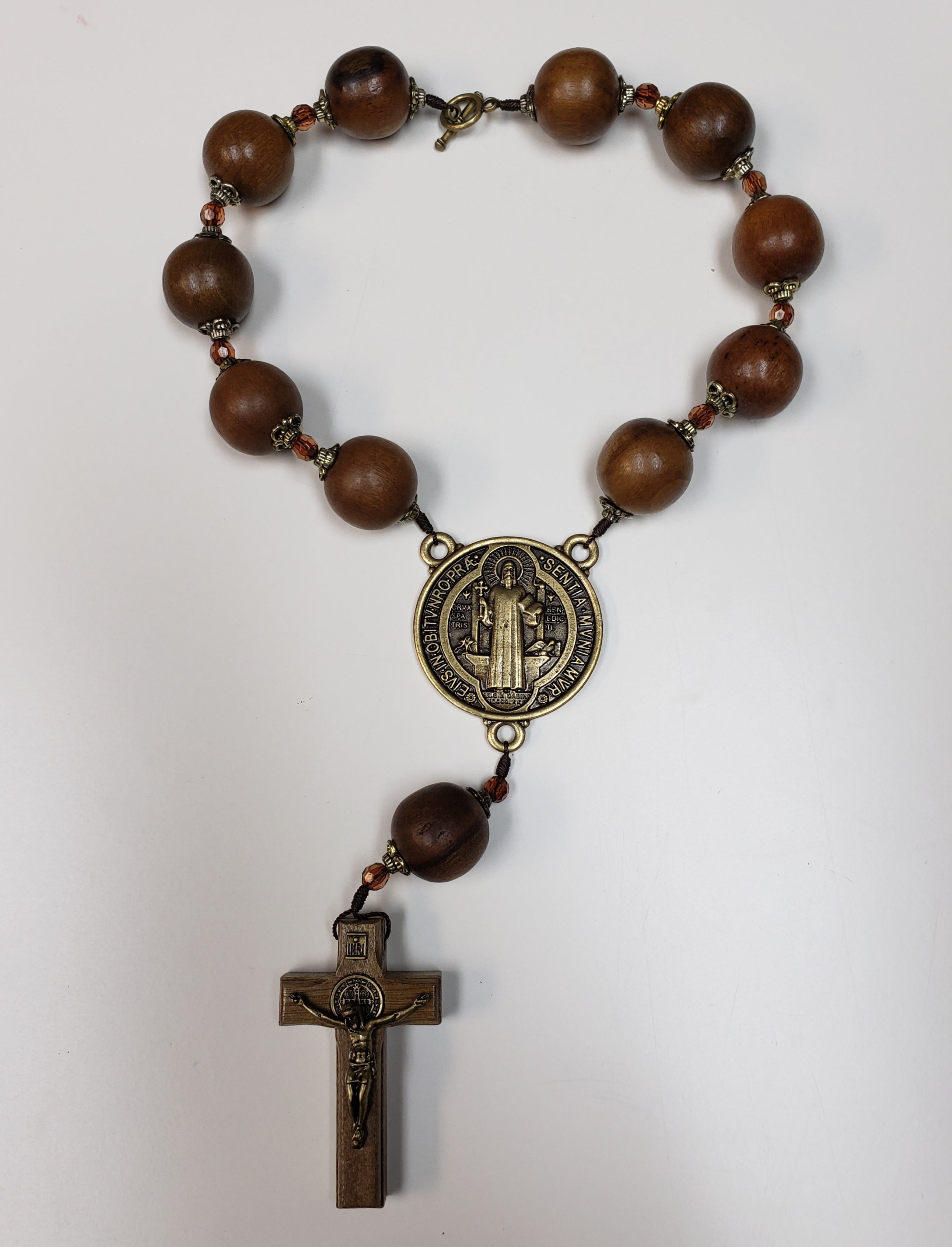 Decade Rosary with Large Wood Beads.