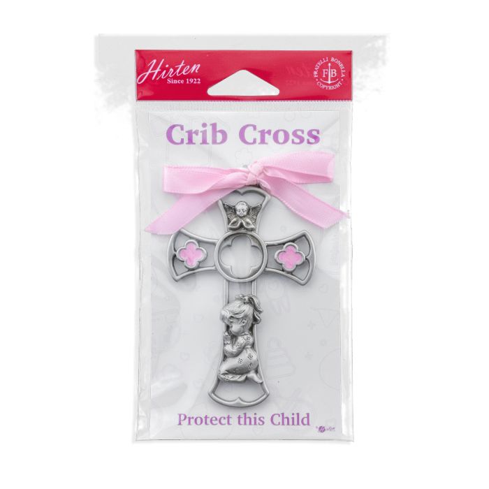 2 3/8" x 3 3/4"   Enameled Baby Cross