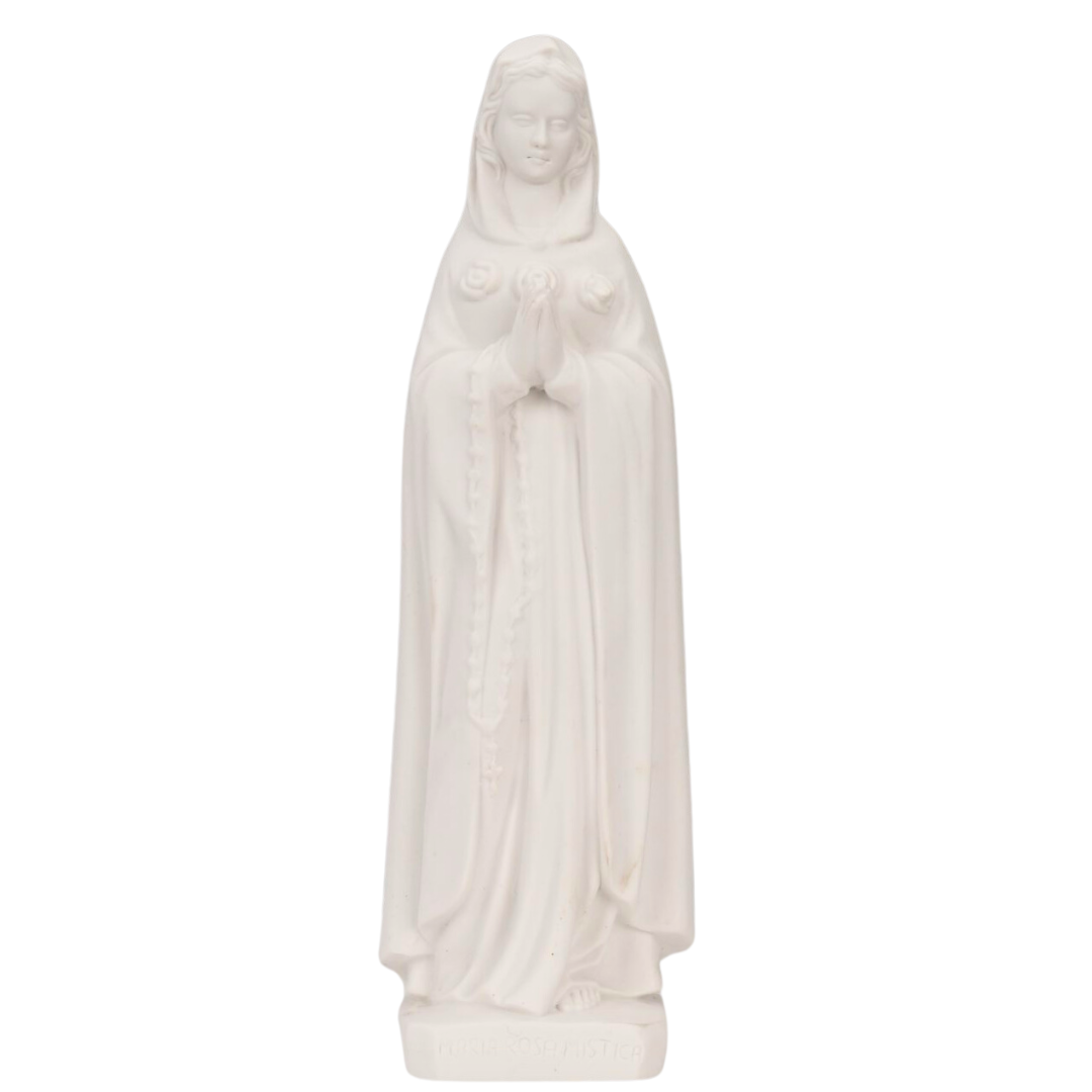 The Faith Gift Shop  Mystic Rose Virgin Mary all White Statue- Made in Italy - Our Tuscany Collection -   Maria Rosa Mistica Blanca