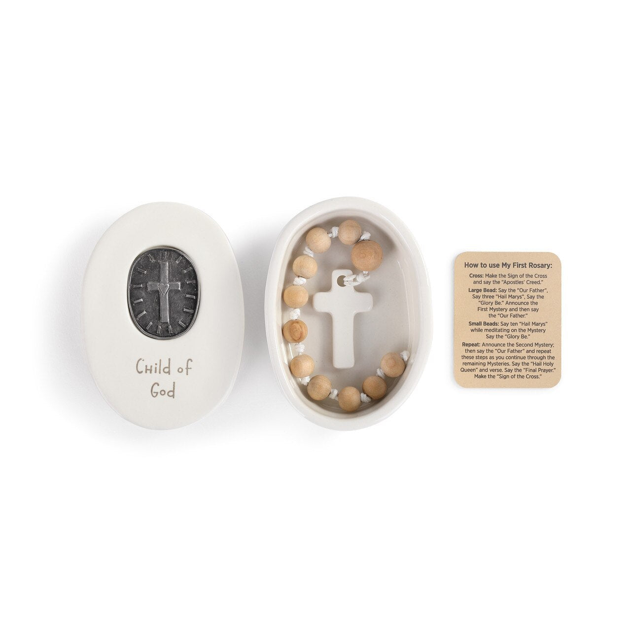 Child of God Medallion Box with Rosary