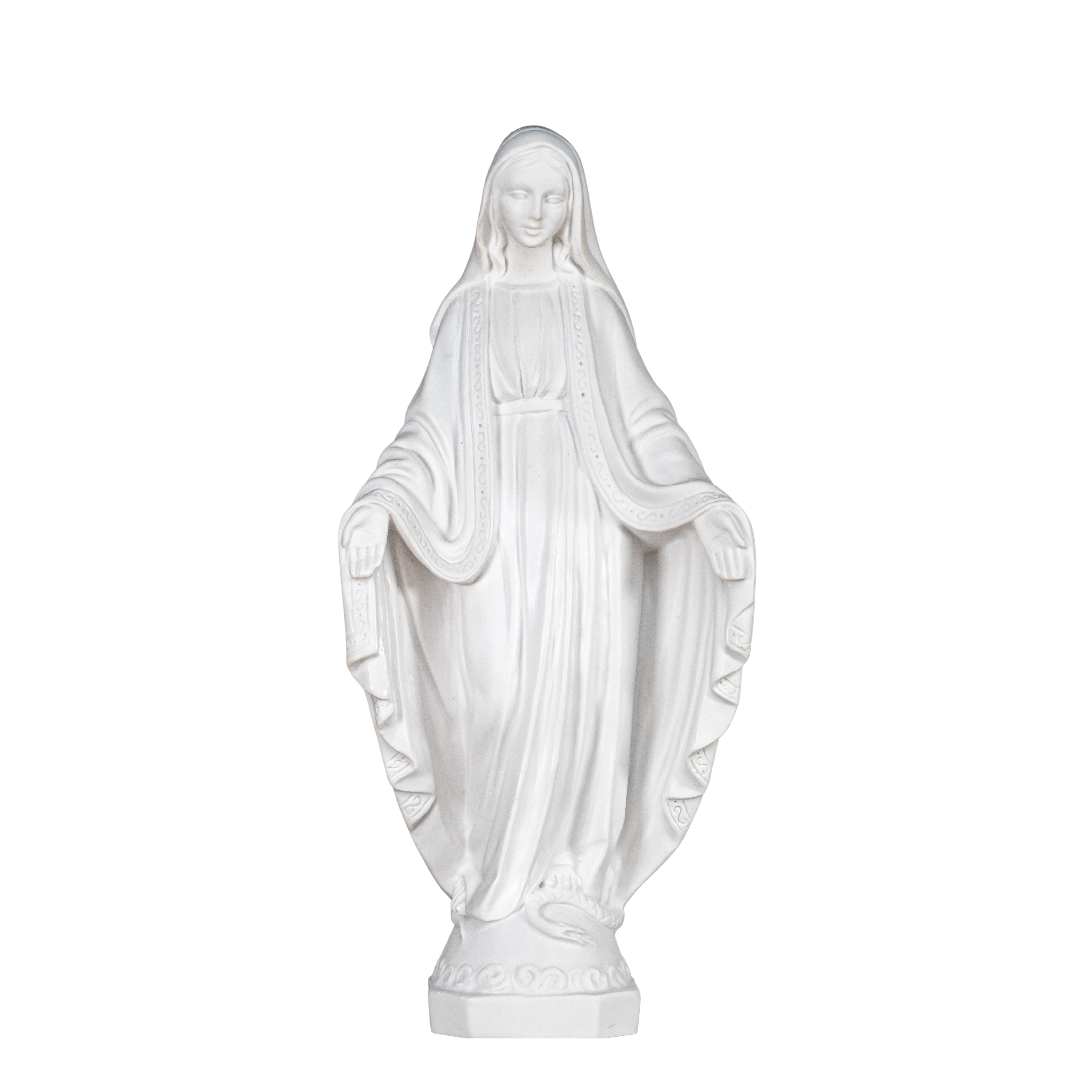 The Faith Gift Shop Our Lady of Grace - Miraculous Mary All White- Made in Italy - Our Tuscany Collection -  Virgen La Milagrosa Blanca