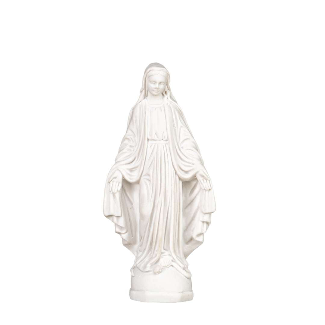 The Faith Gift Shop Our Lady of Grace - Miraculous Mary All White- Made in Italy - Our Tuscany Collection -  Virgen La Milagrosa Blanca