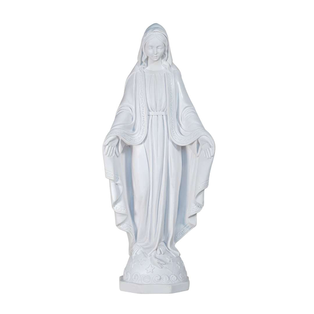 The Faith Gift Shop Our Lady of Grace - Miraculous Mary All White- Made in Italy - Our Tuscany Collection -  Virgen La Milagrosa Blanca