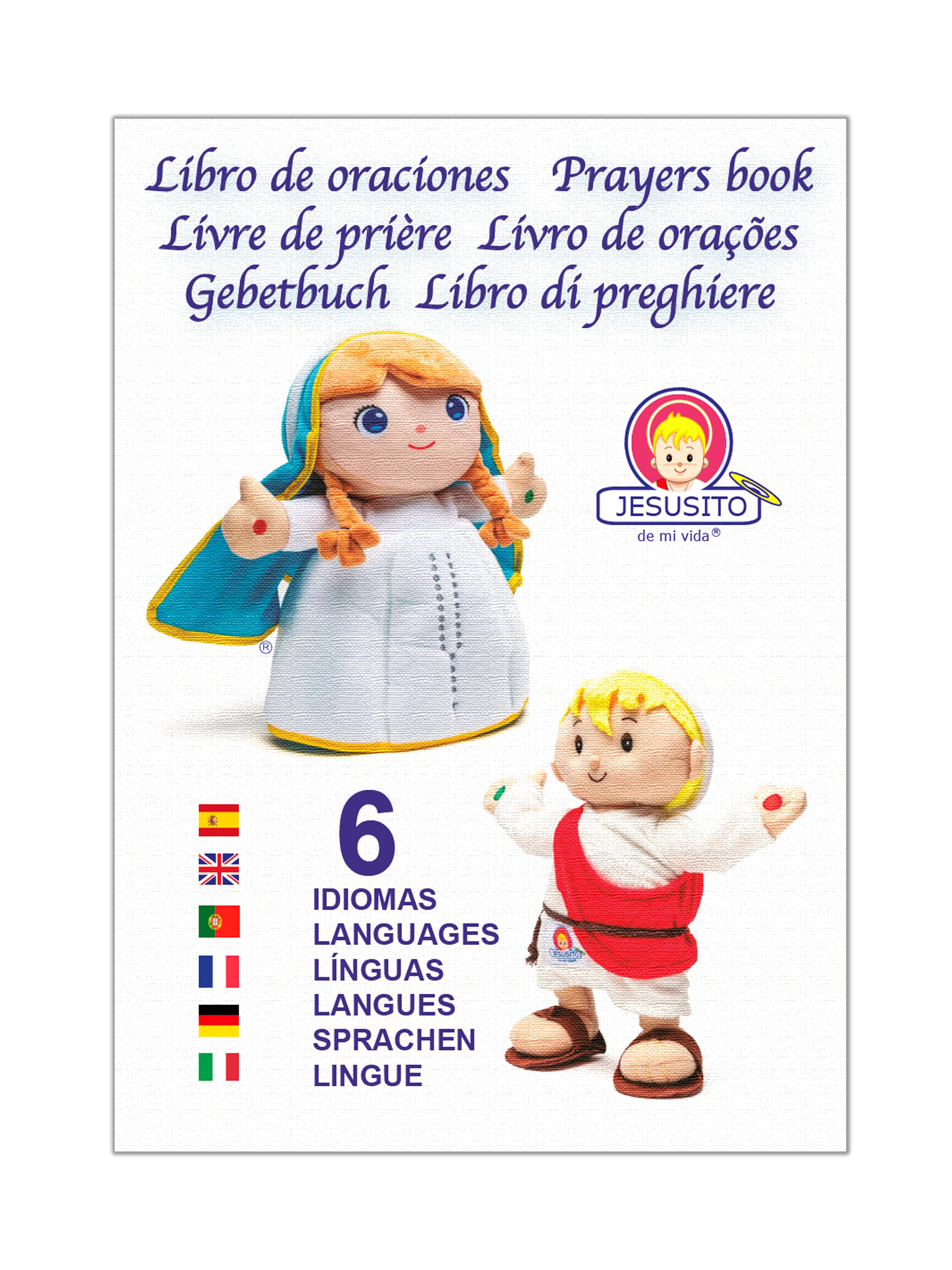 Virgin Mary Plush 12" Prayers 6 languages