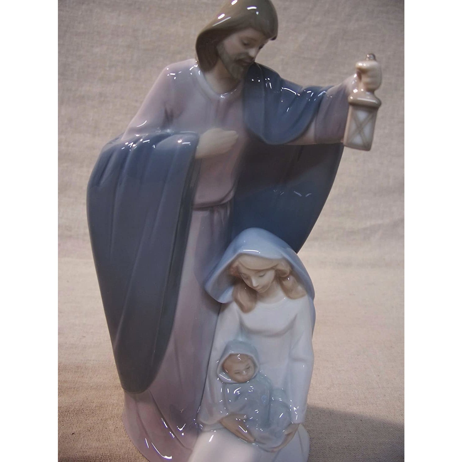 Nao by Lladro Collectible Porcelain Figurine: THE NATIVITY OF JESUS - 9 1/2" tall - Joseph, Mary, and baby Jesus...