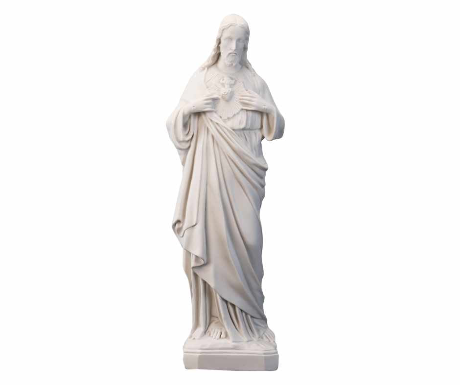 White Statues of The Sacred Heart of Jesus / Imagenes Blancas Sagrado Corazon de Jesus