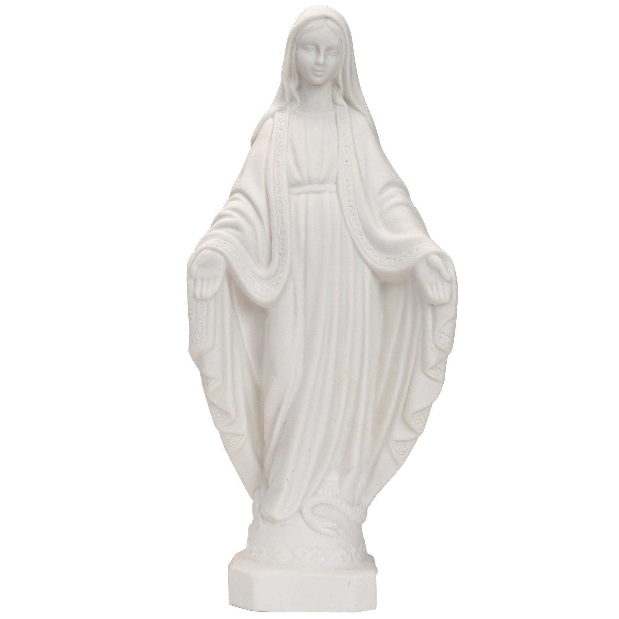 The Faith Gift Shop Our Lady of Grace - Miraculous Mary All White- Made in Italy - Our Tuscany Collection -  Virgen La Milagrosa Blanca
